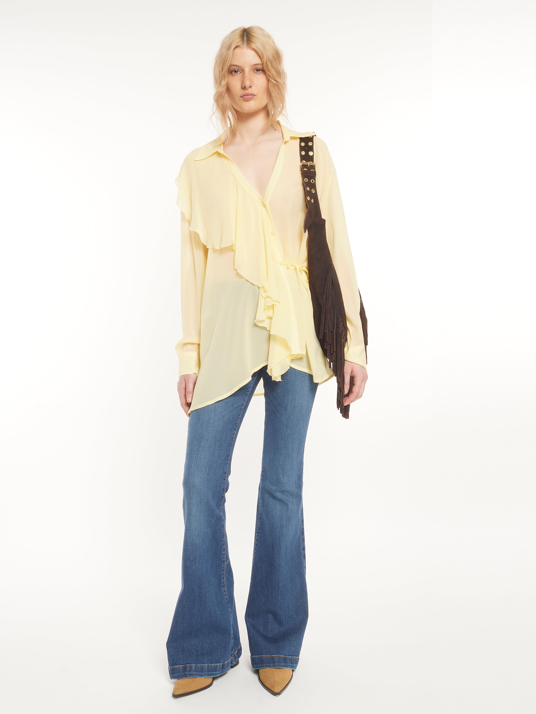 Asymmetrical Ruffled Blouse