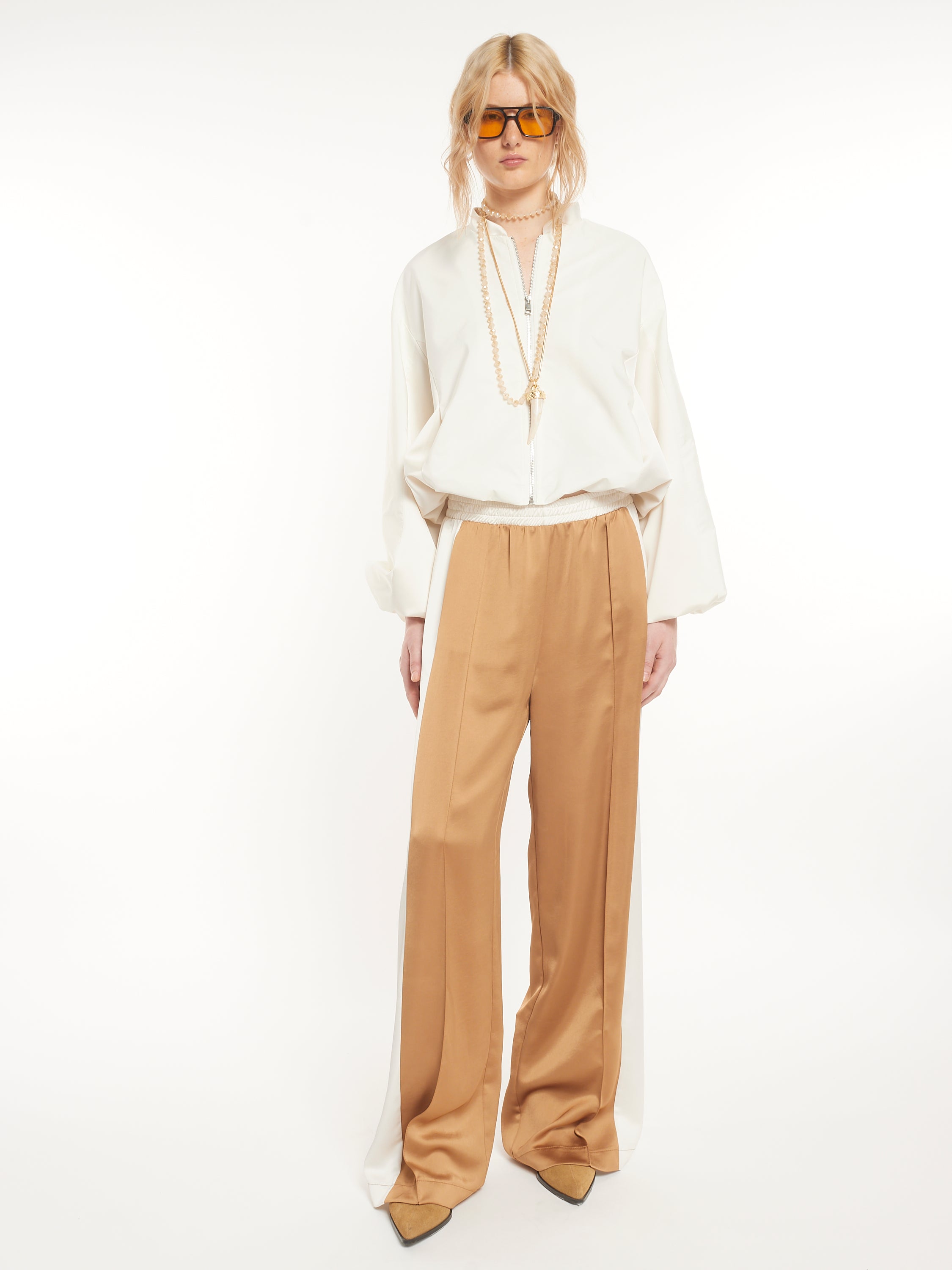 Pantalon large avec blocs de couleurs