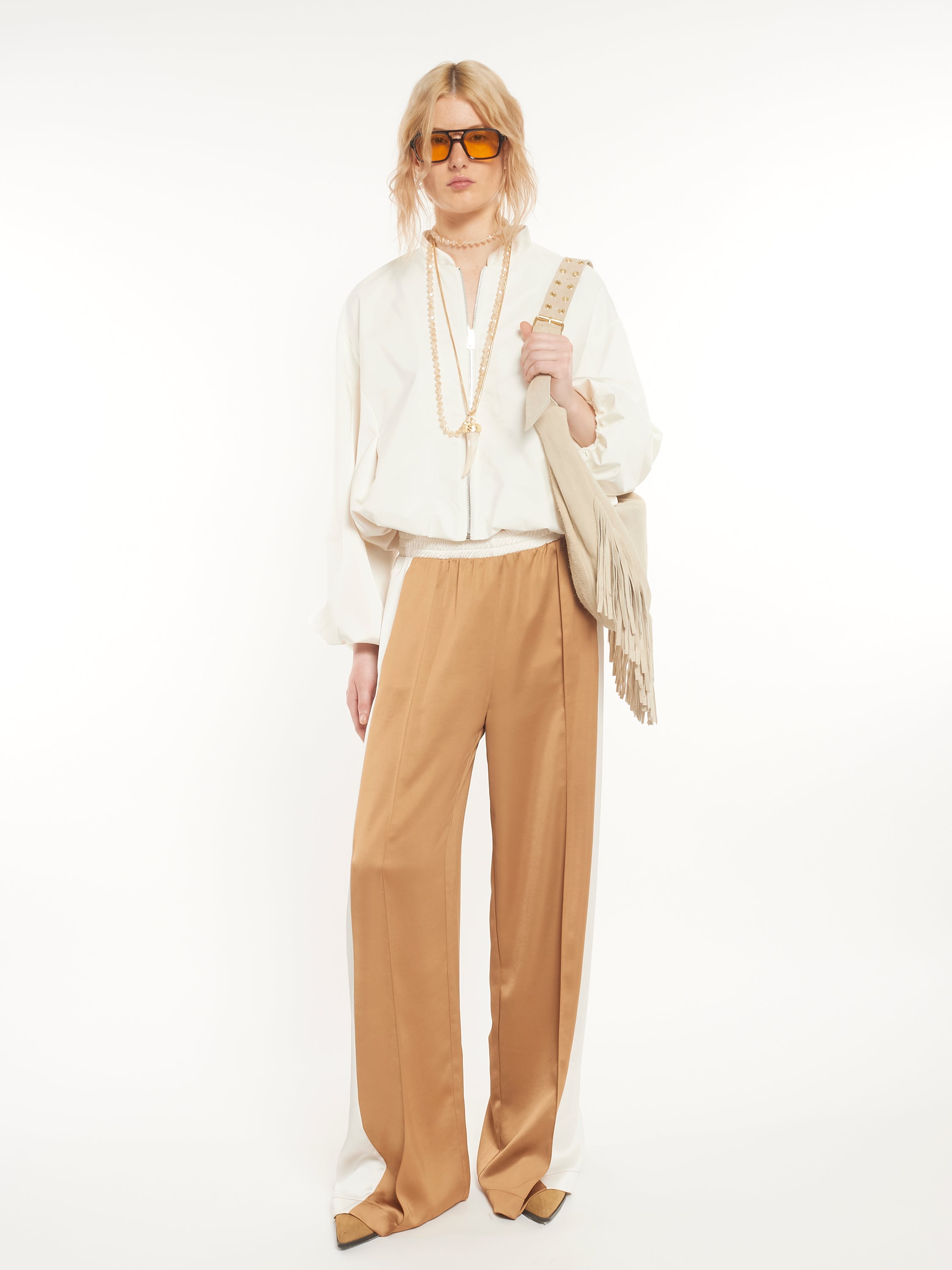 Pantalon large avec blocs de couleurs