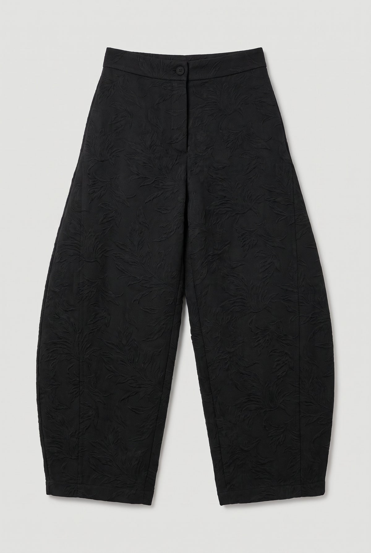 Floral Jacquard Wide-Leg - Black - flat lay