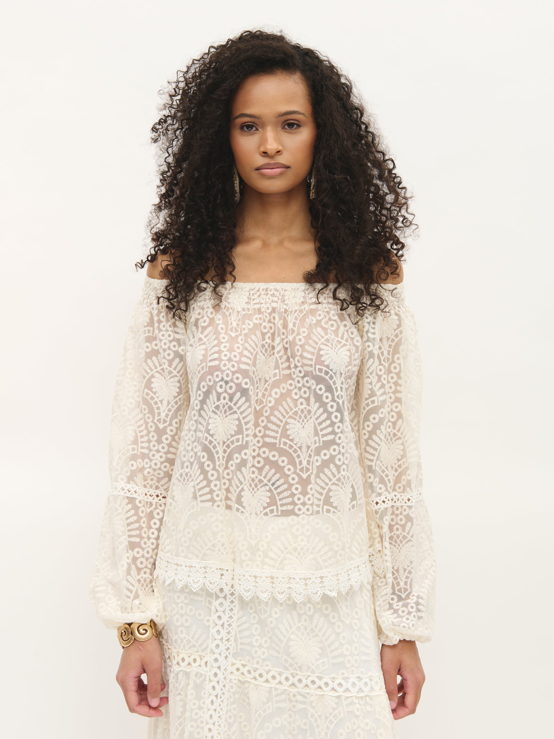 Embroidered Eyelet Top