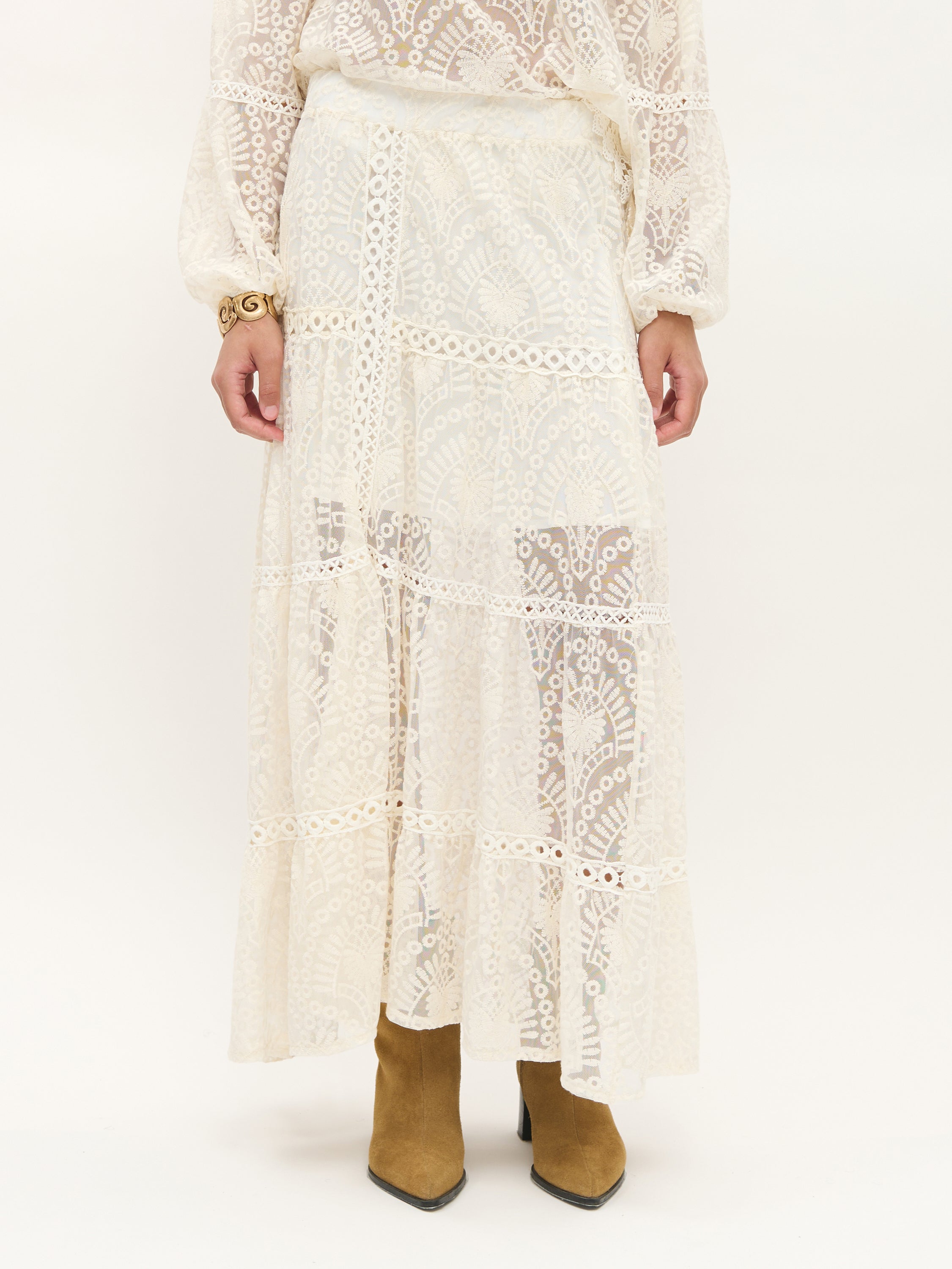 Embroidered Eyelet Skirt