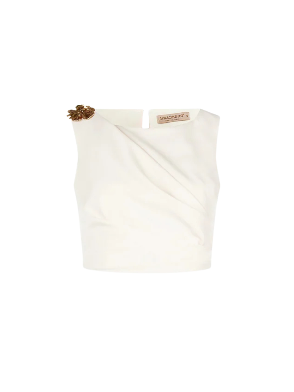 Sleeveless Draped Top with Shoulder Detail