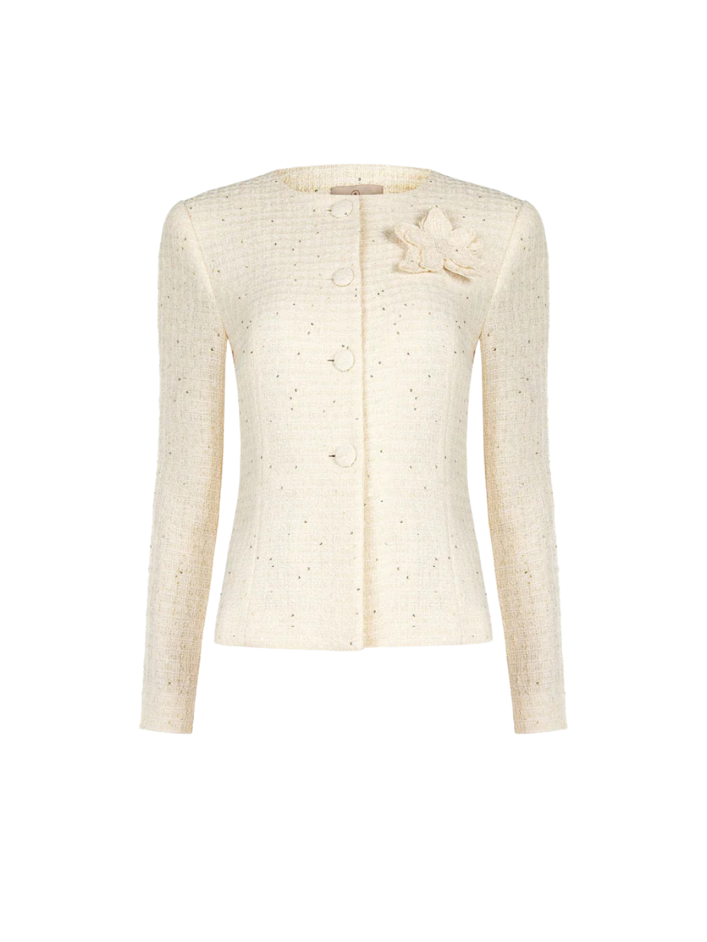 Veste en tweed avec application florale