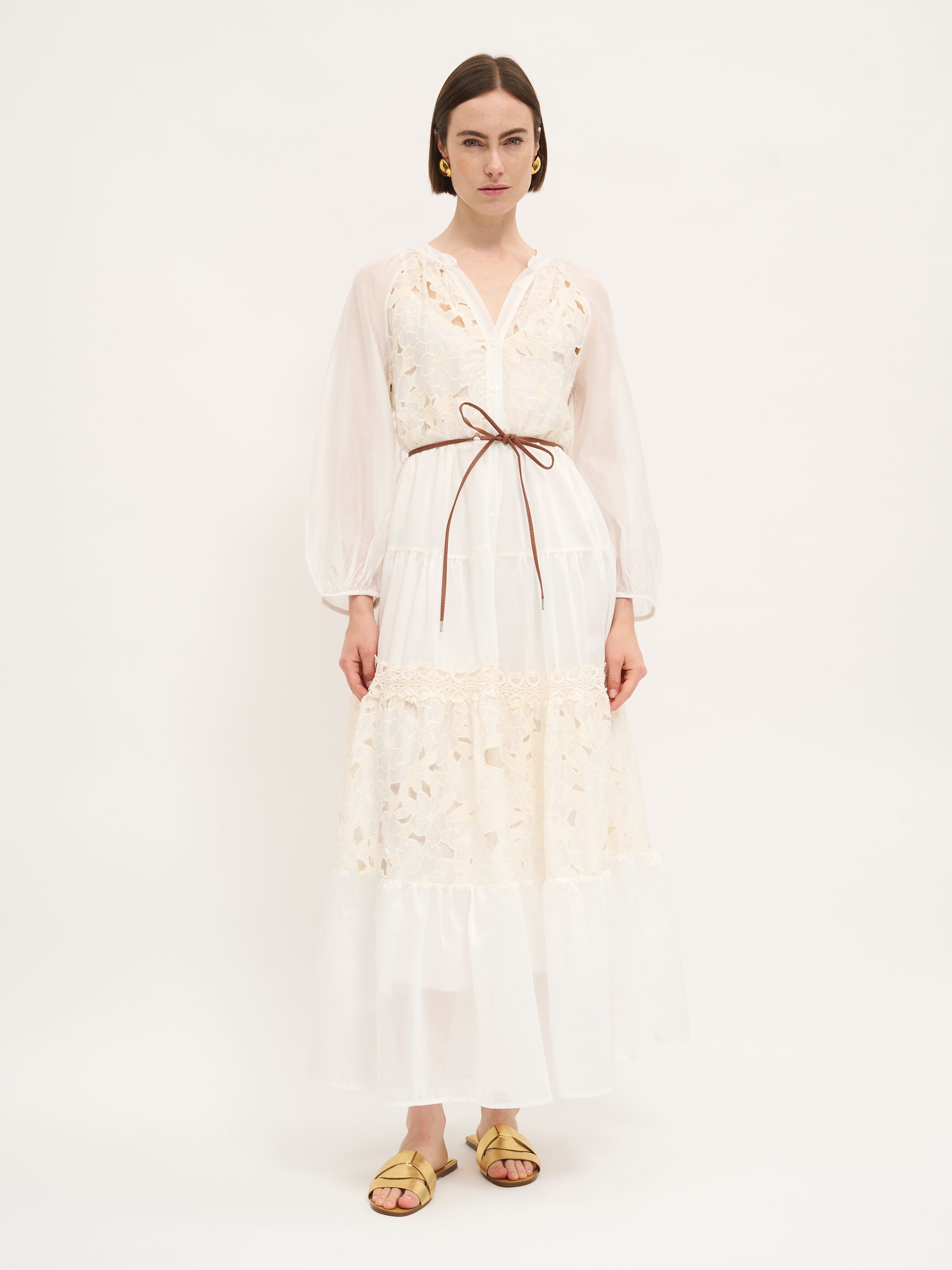 Ivory Embroidered Maxi Dress