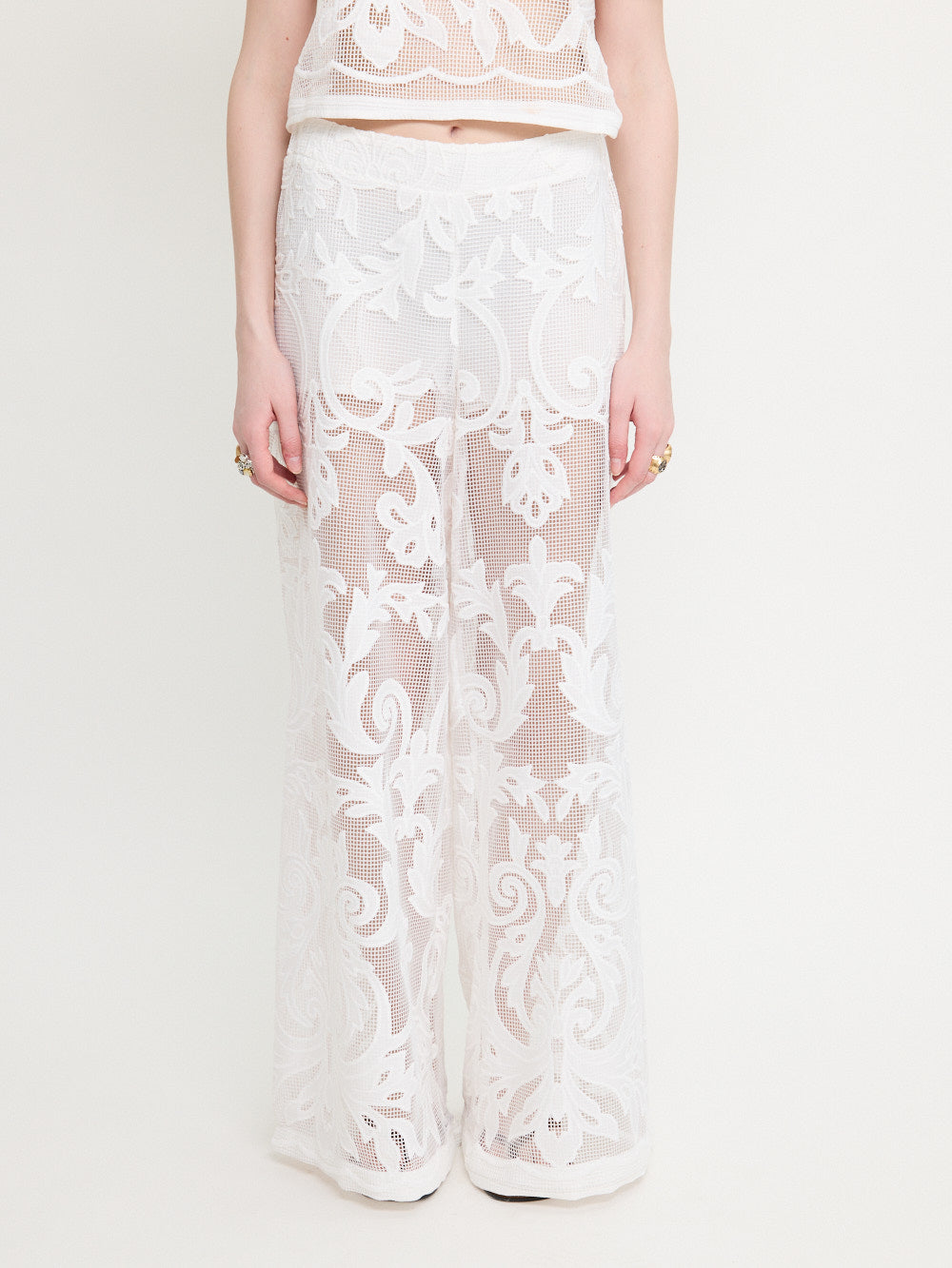 Embroidered Lace Trousers