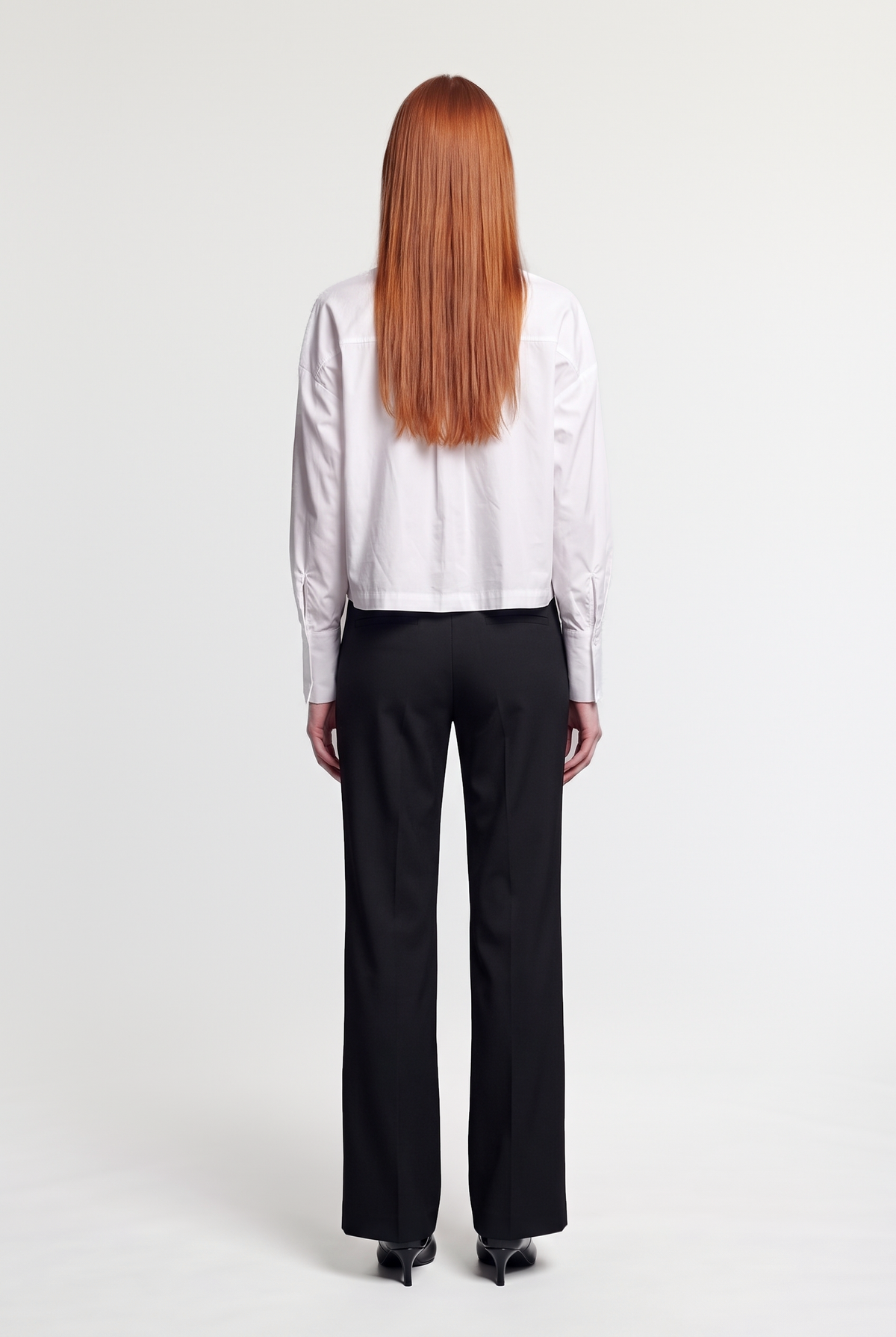 Pocket Button-Up Shirt - White - back view