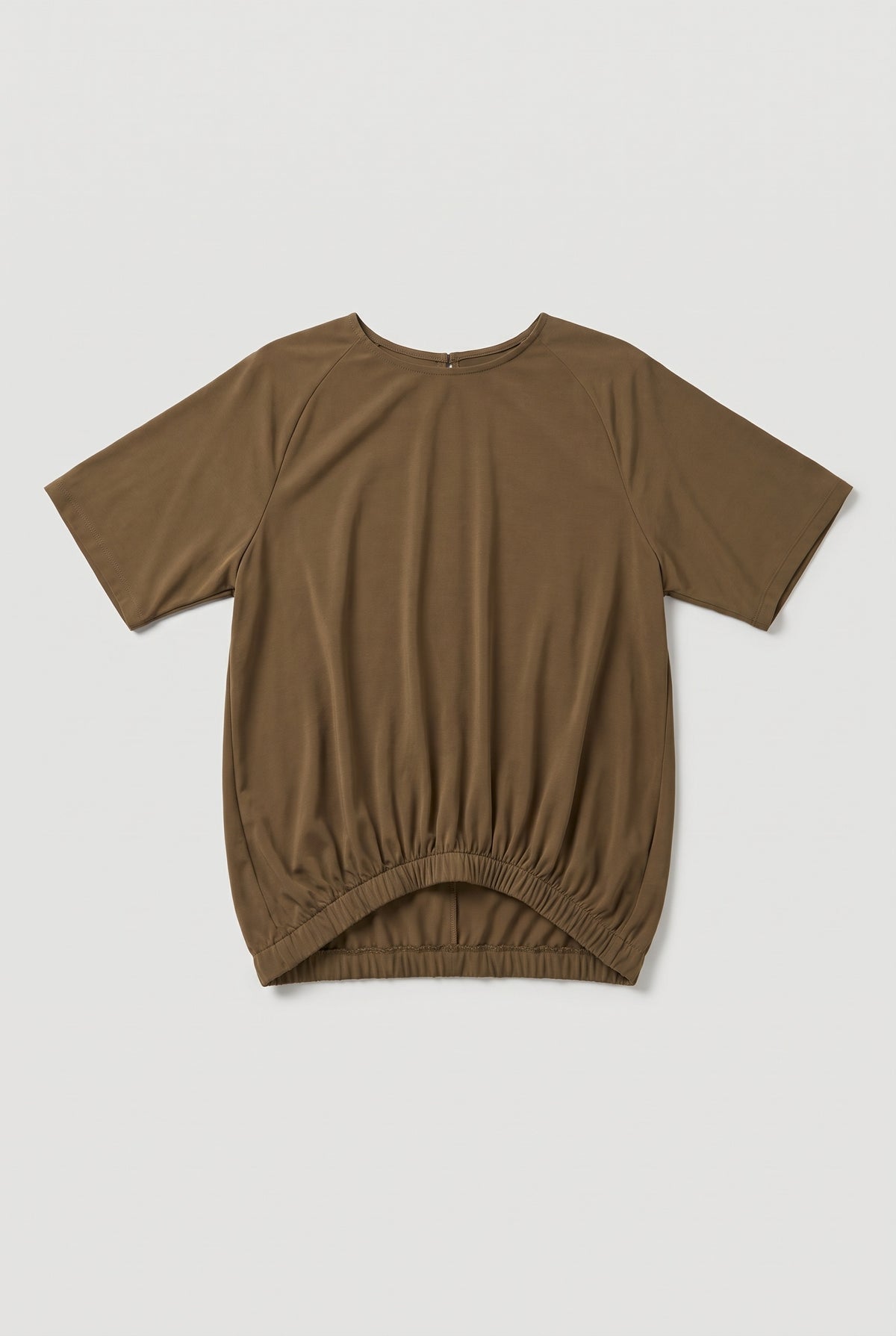 Asymmetric Draped Top - Brown - flat lay
