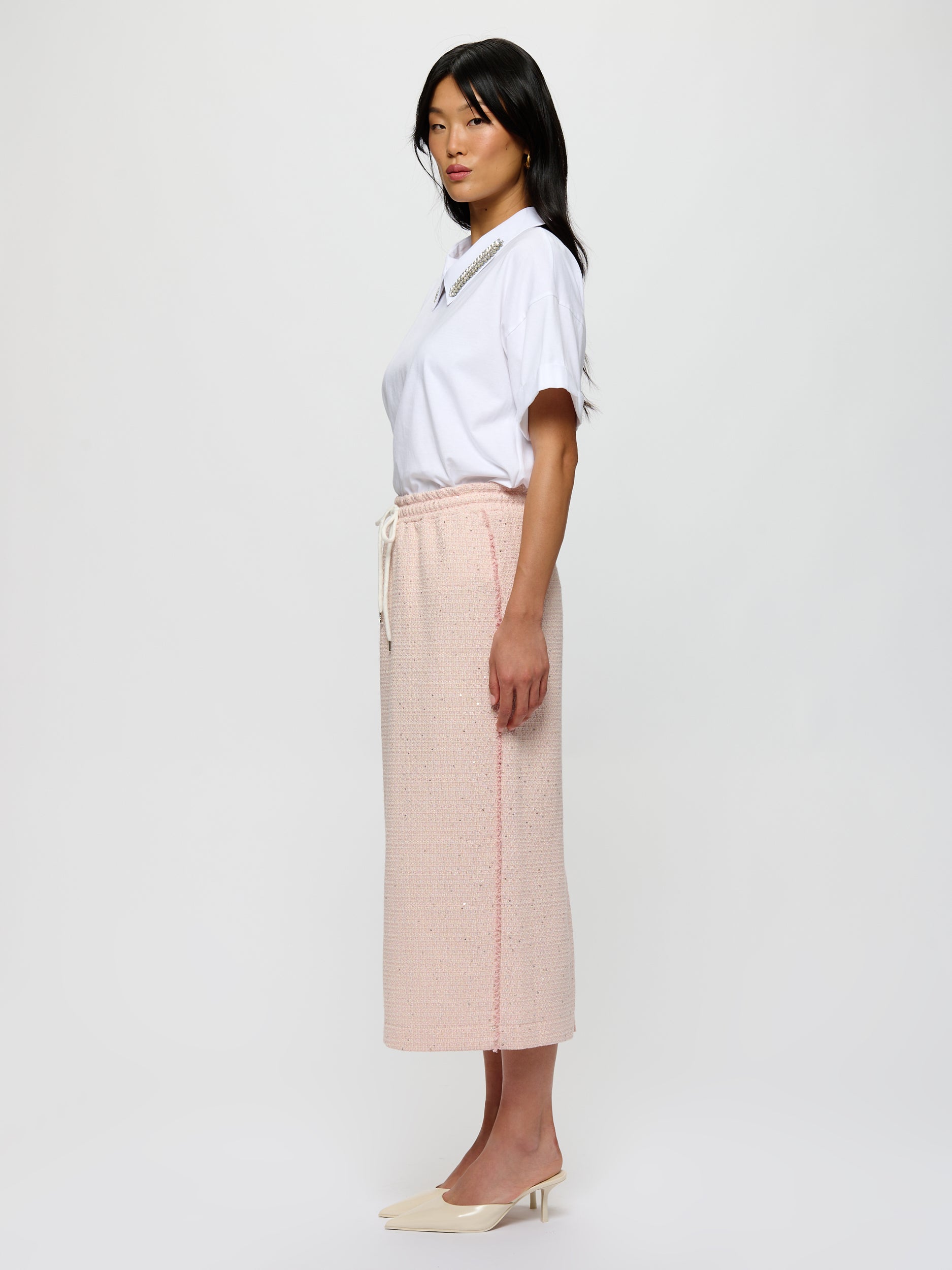 T-shirt avec col amovible ornementé