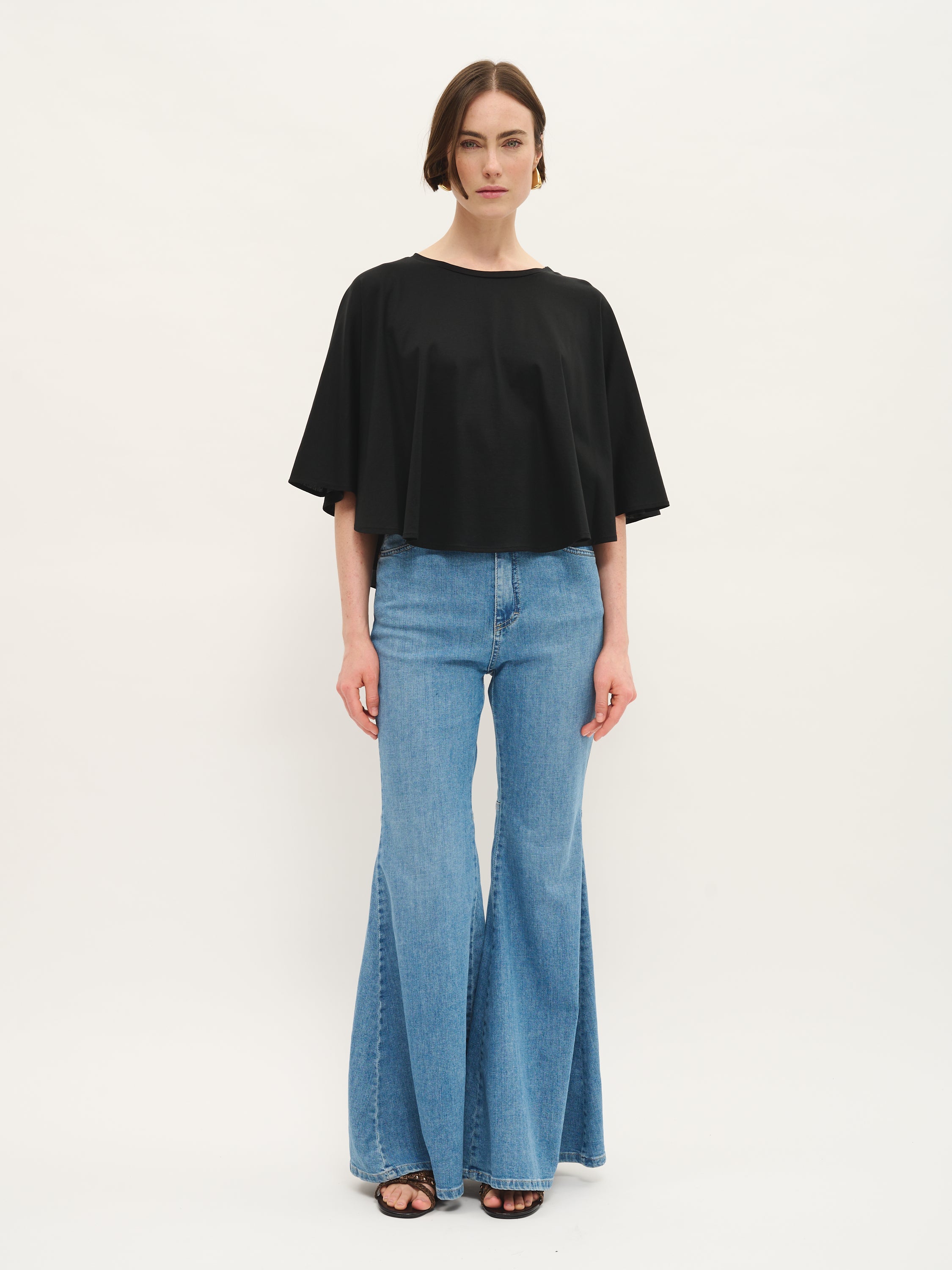 Boxy Drape Cotton-Modal Top