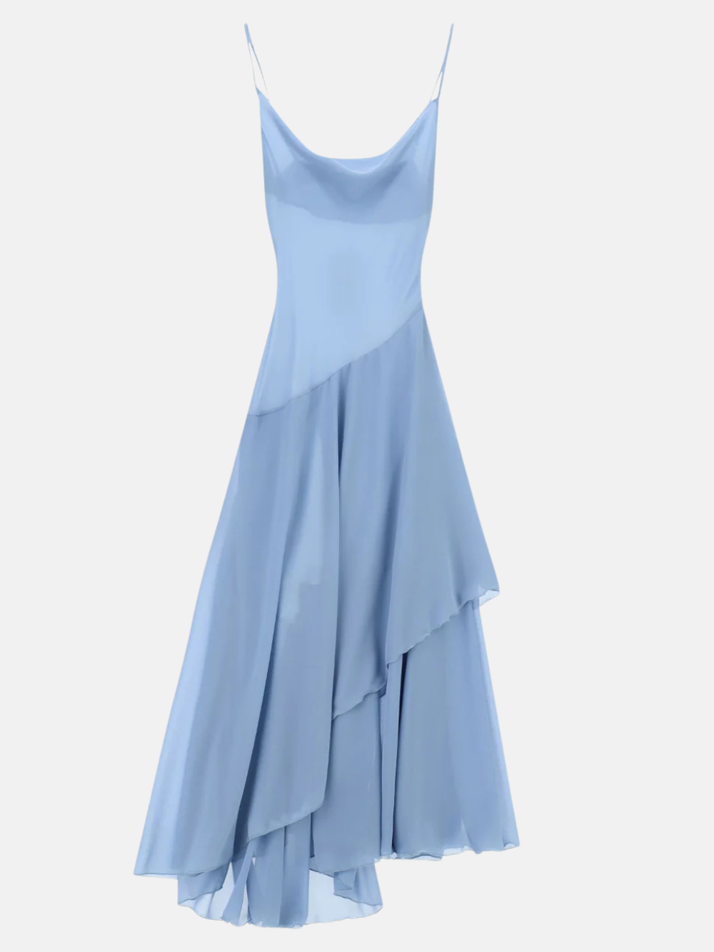 Robe midi drapée bleu ciel
