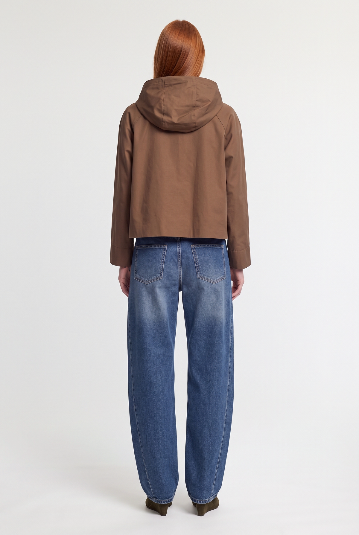 Cropped hooded utility jacket - Multi - back view
