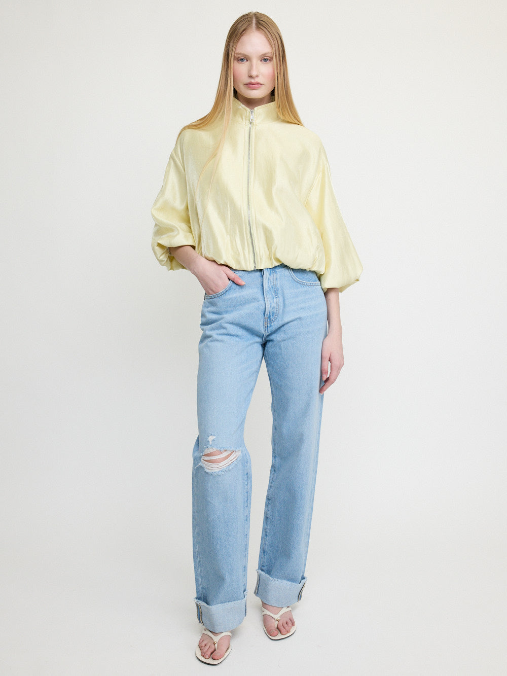 Butter Yellow Cropped Jacket