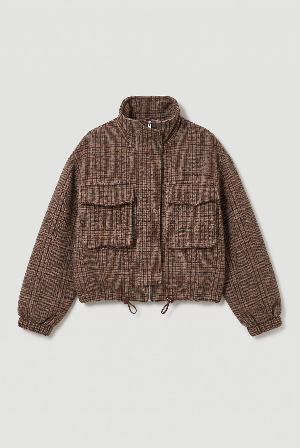 Check wool utility bomber - Multi - flat lay