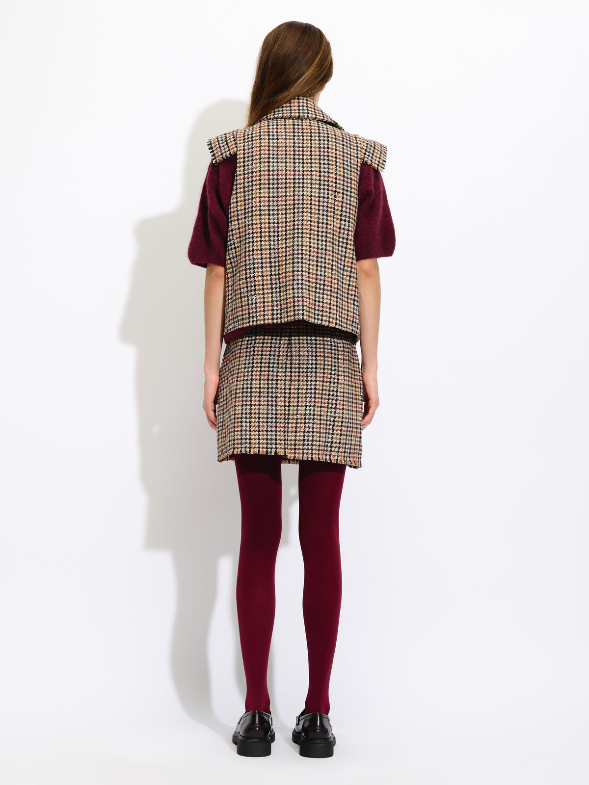 Multicolor Houndstooth Skirt