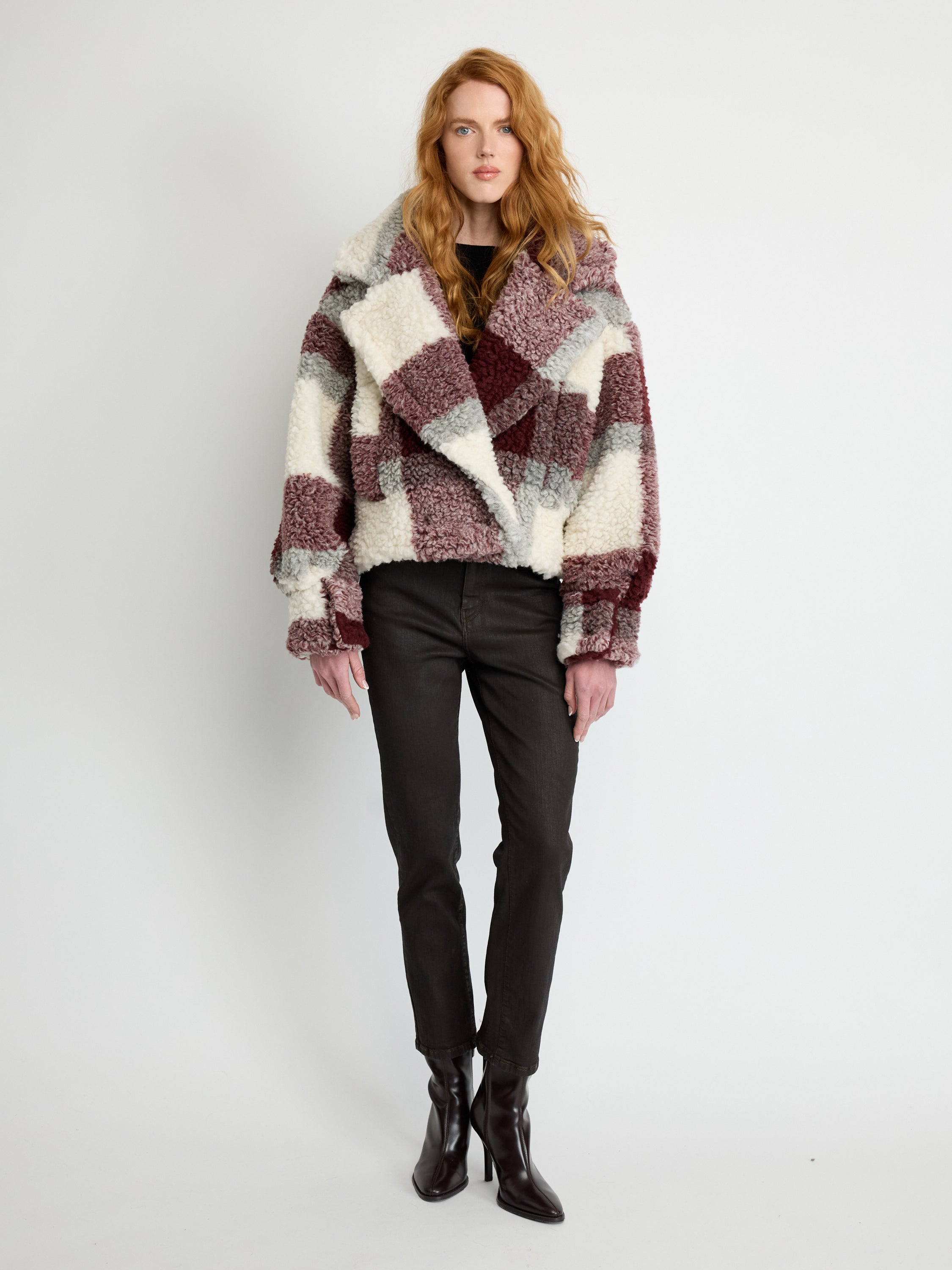 Color-Block Faux Shearling Jacket