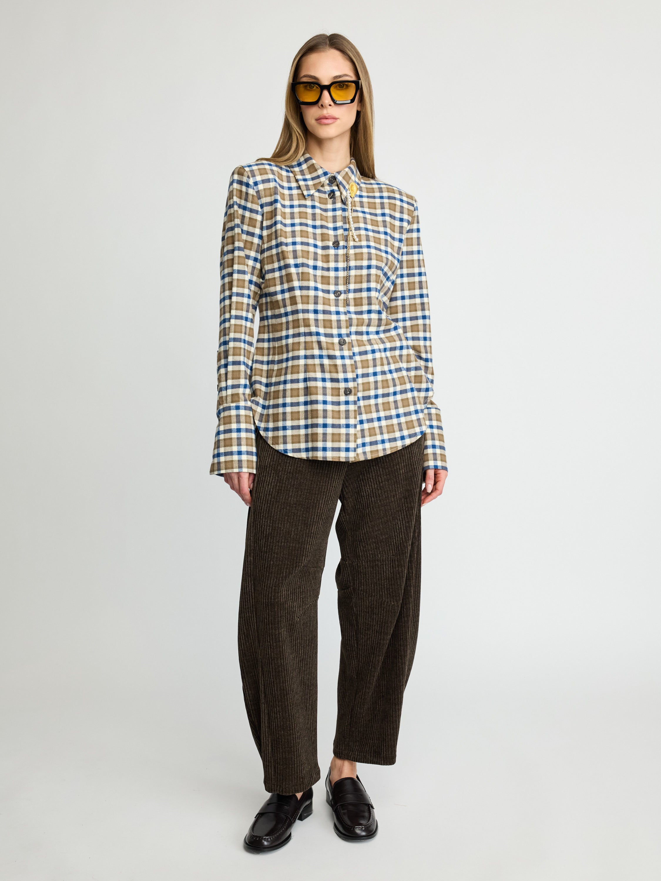 Tailored Check Button-Down Shirt