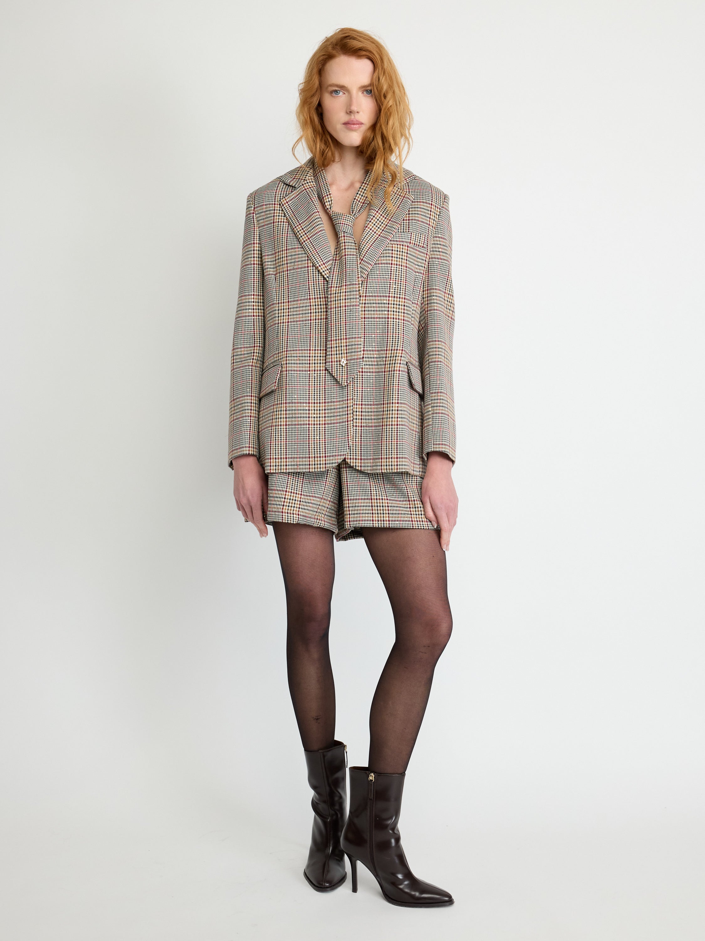 Short tailleur à carreaux