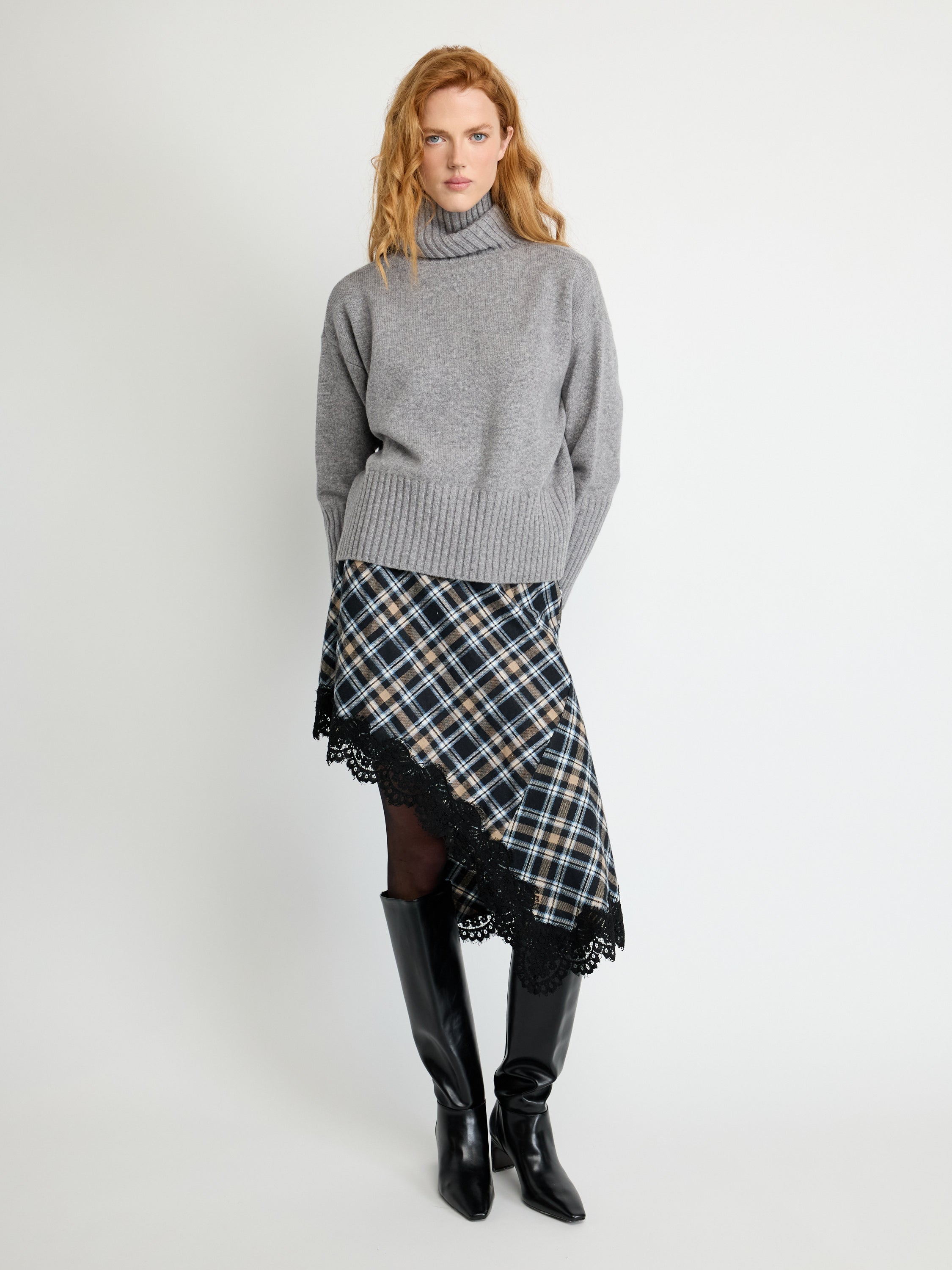 Ribbed Wool Turtleneck Sweater