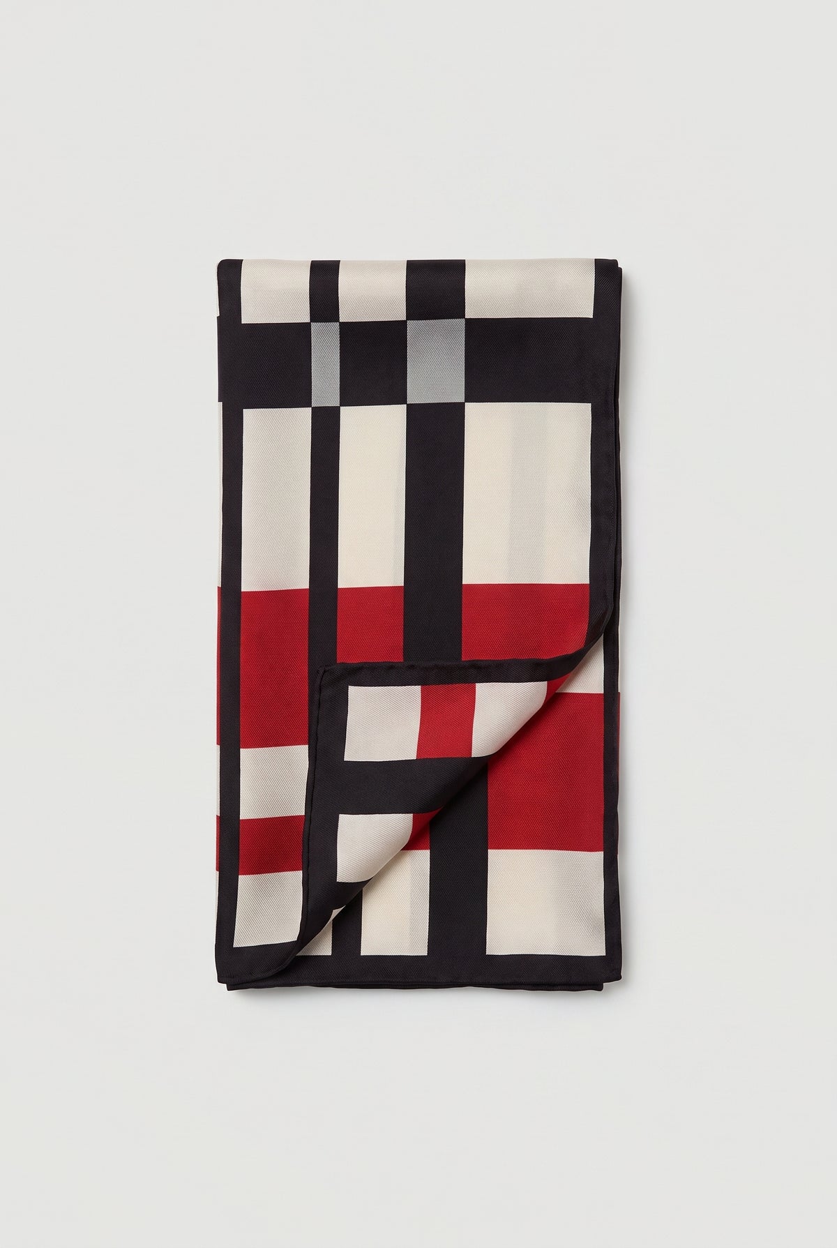 Graphic-Stripe Skinny Scarf - Multi - Flat lay, folded