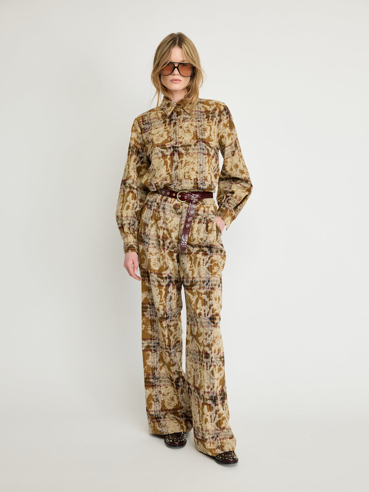 Abstract Print Wide-Leg Trousers - Maska