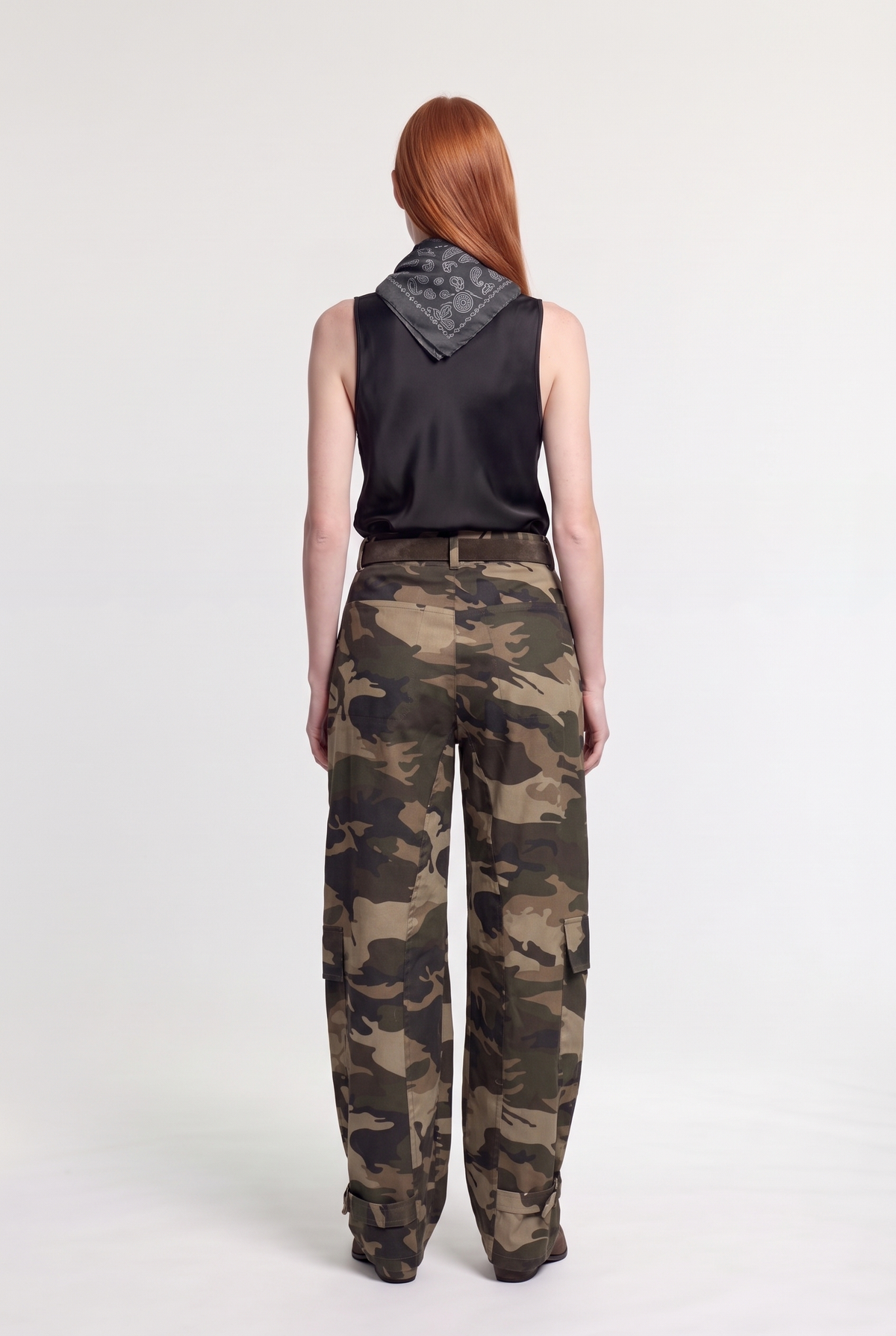 Camouflage Cargo Pants - Green - back view