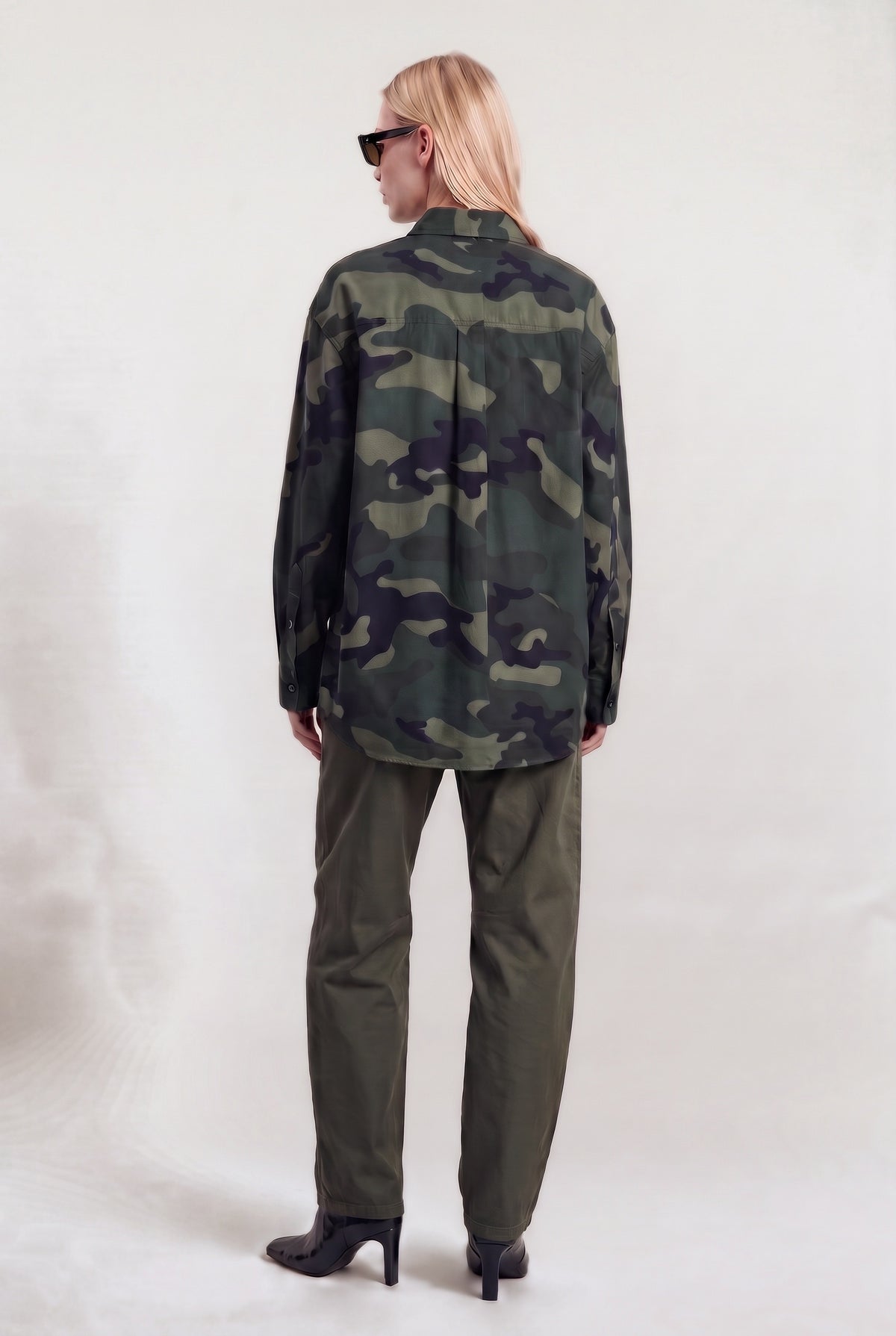 Chemise ample à imprimé camouflage