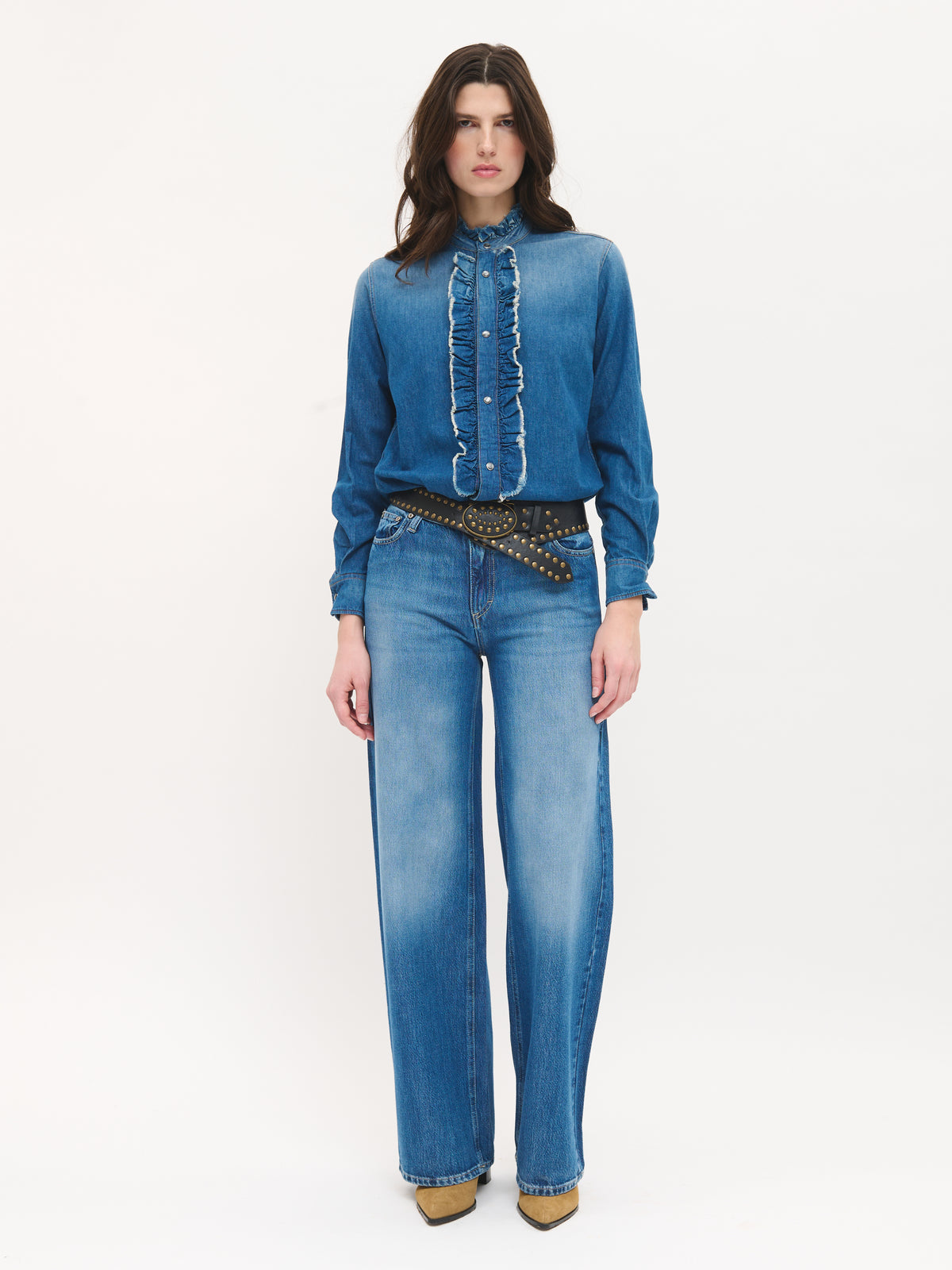 Denim Ruffled Shirt - Maska