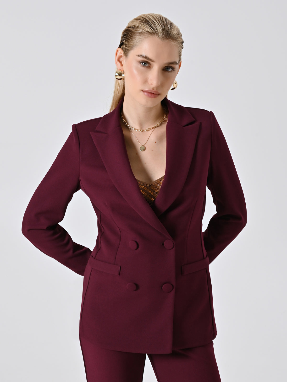 Double-Breasted Jacket Scuba Crepe - Maska