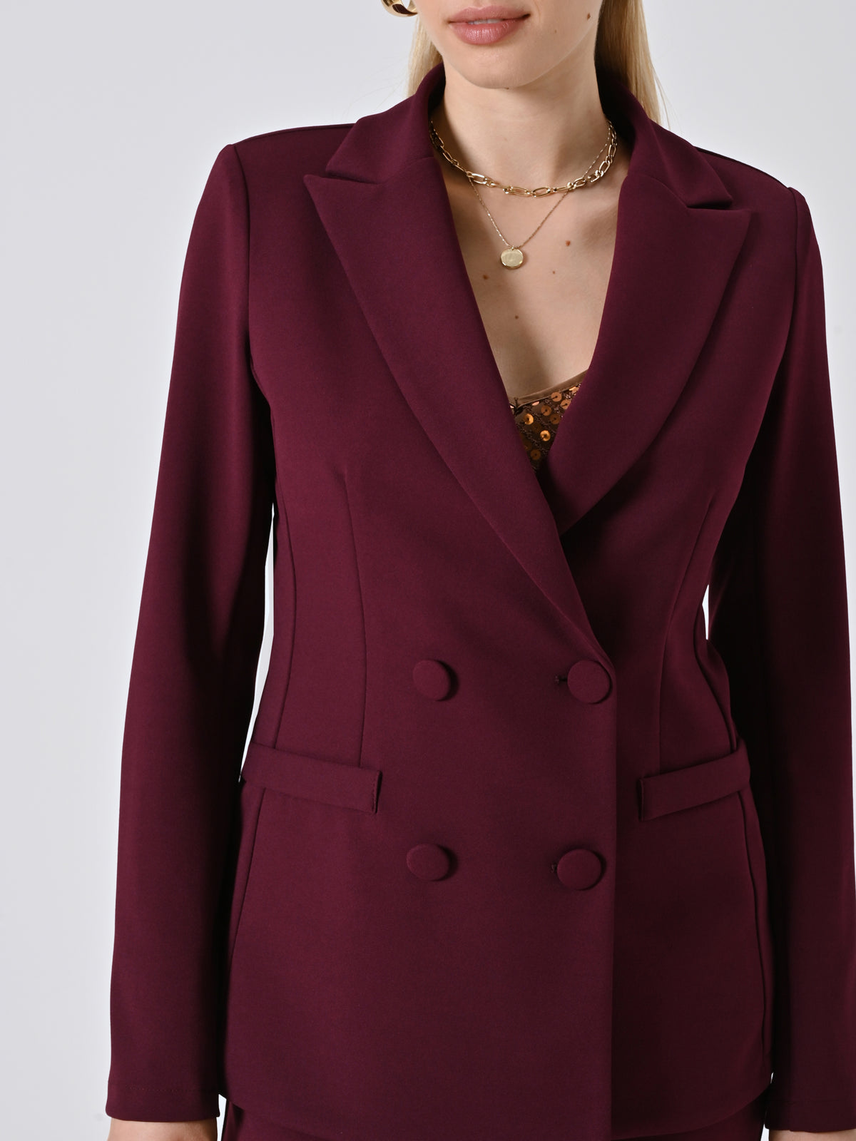 Double-Breasted Jacket Scuba Crepe - Maska