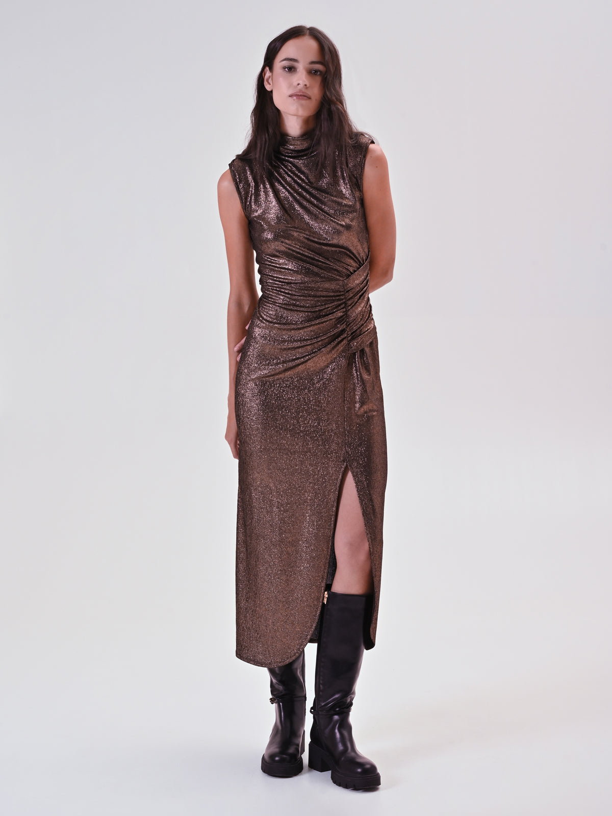 Draped Bronze Dress - Maska
