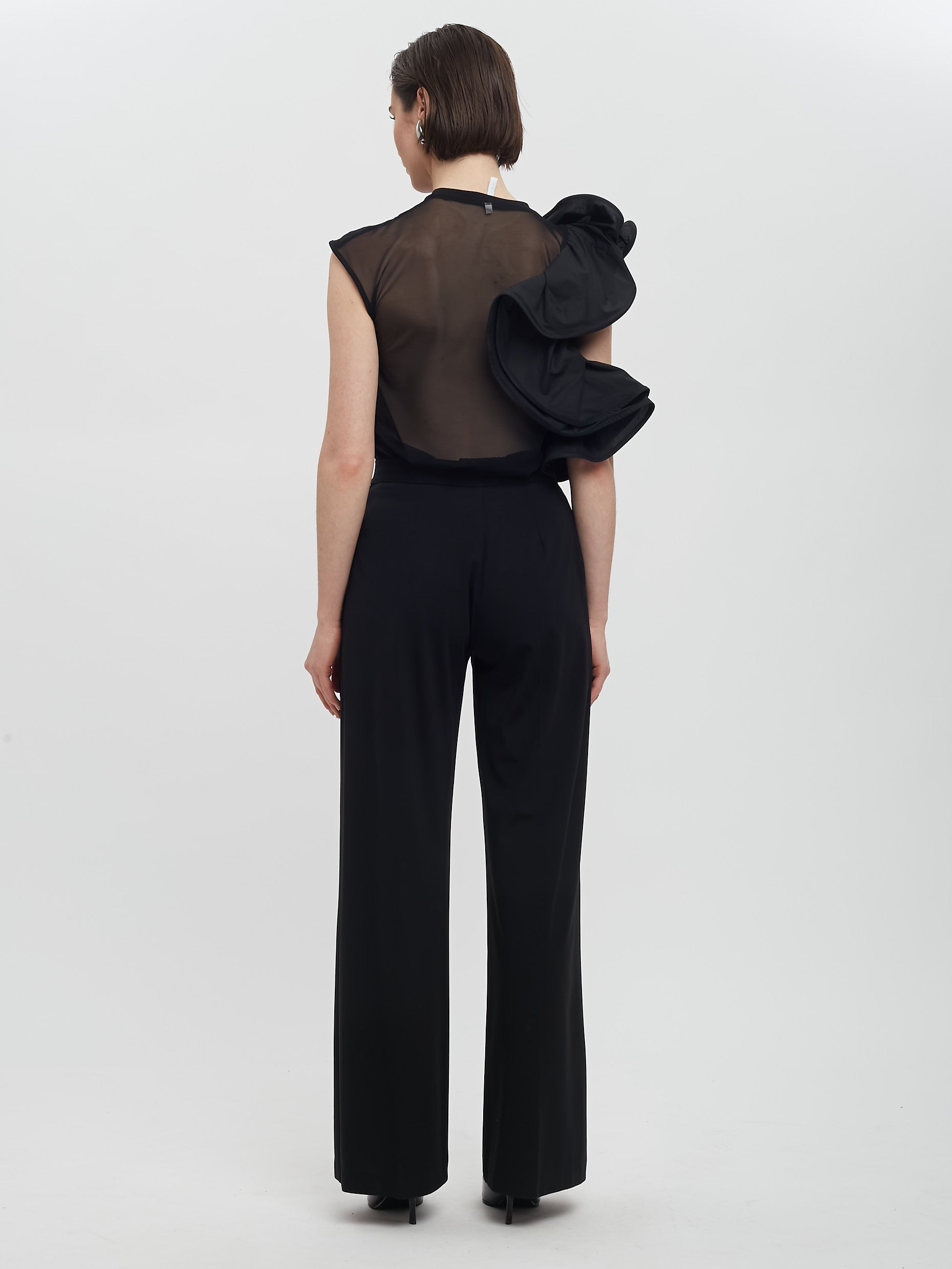 Dual Fabric Ruffle Tank