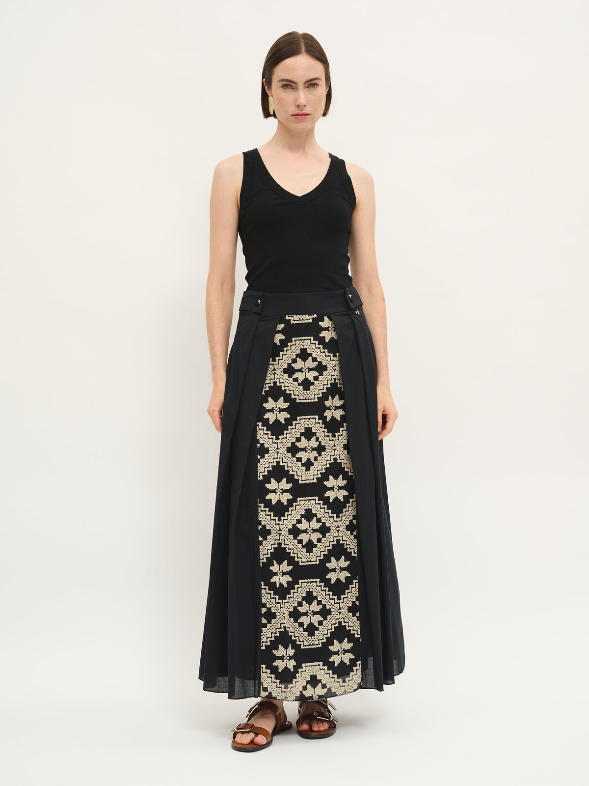 Embroidered Panel Skirt - Maska