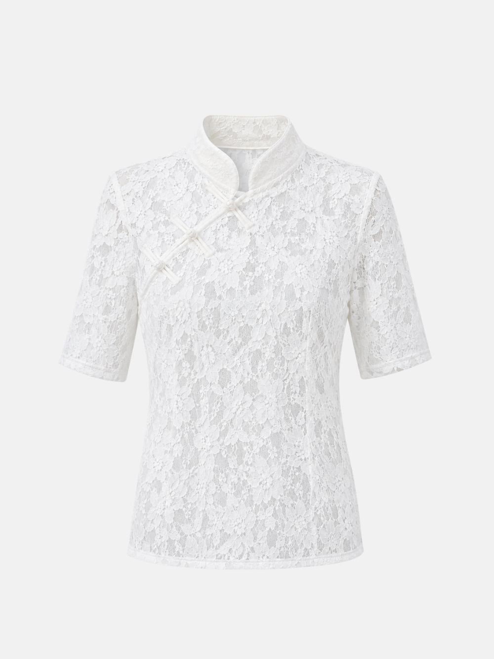 Lace Mandarin Collar Top