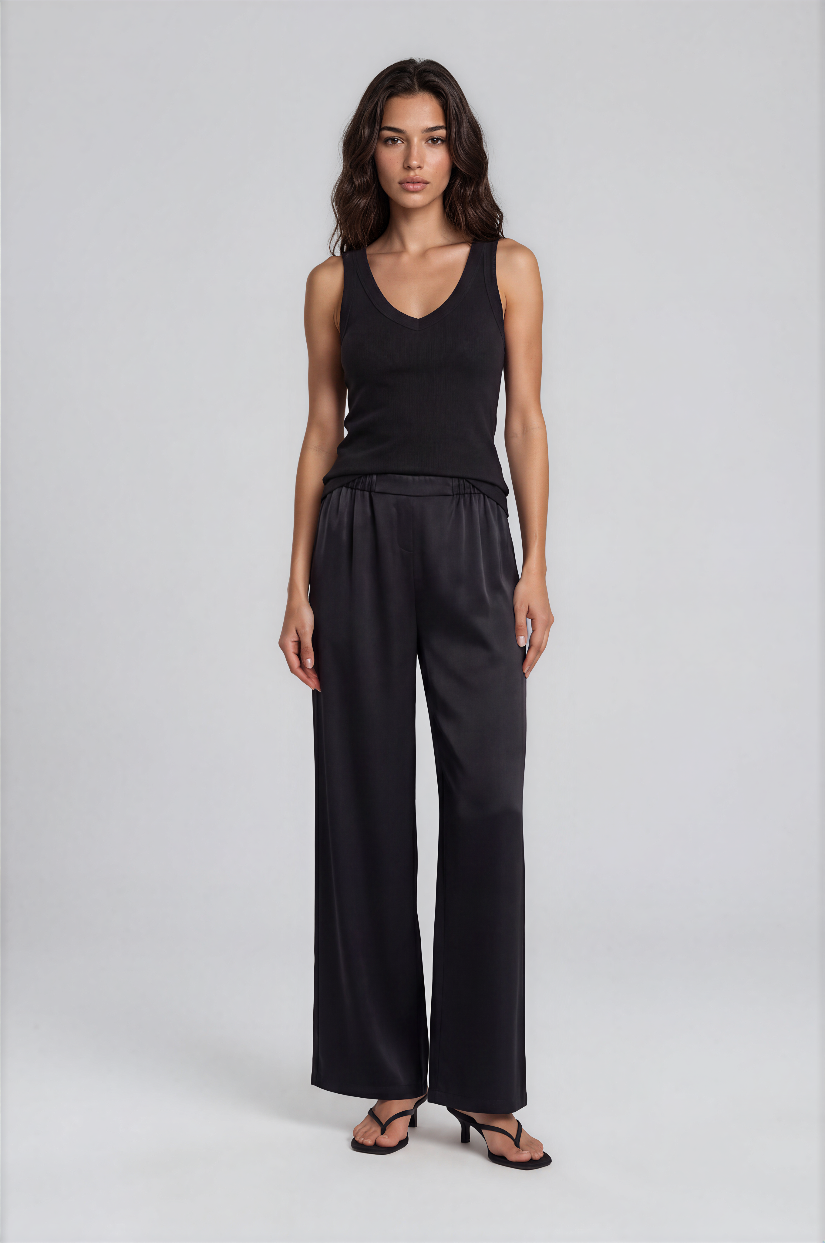 Satin Wide-Leg Pants