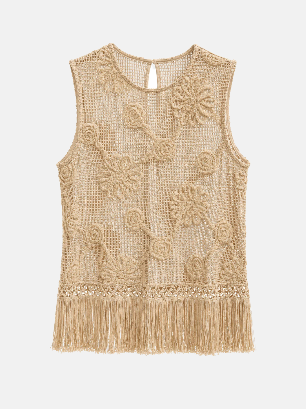 Haut en crochet avec franges