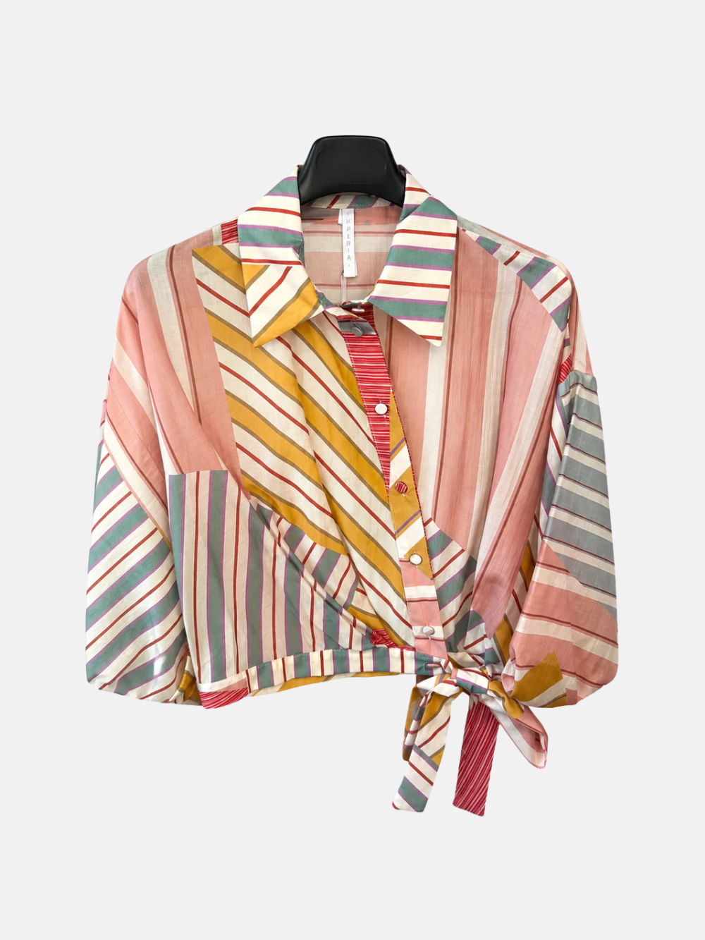 Striped Tie-Front Shirt