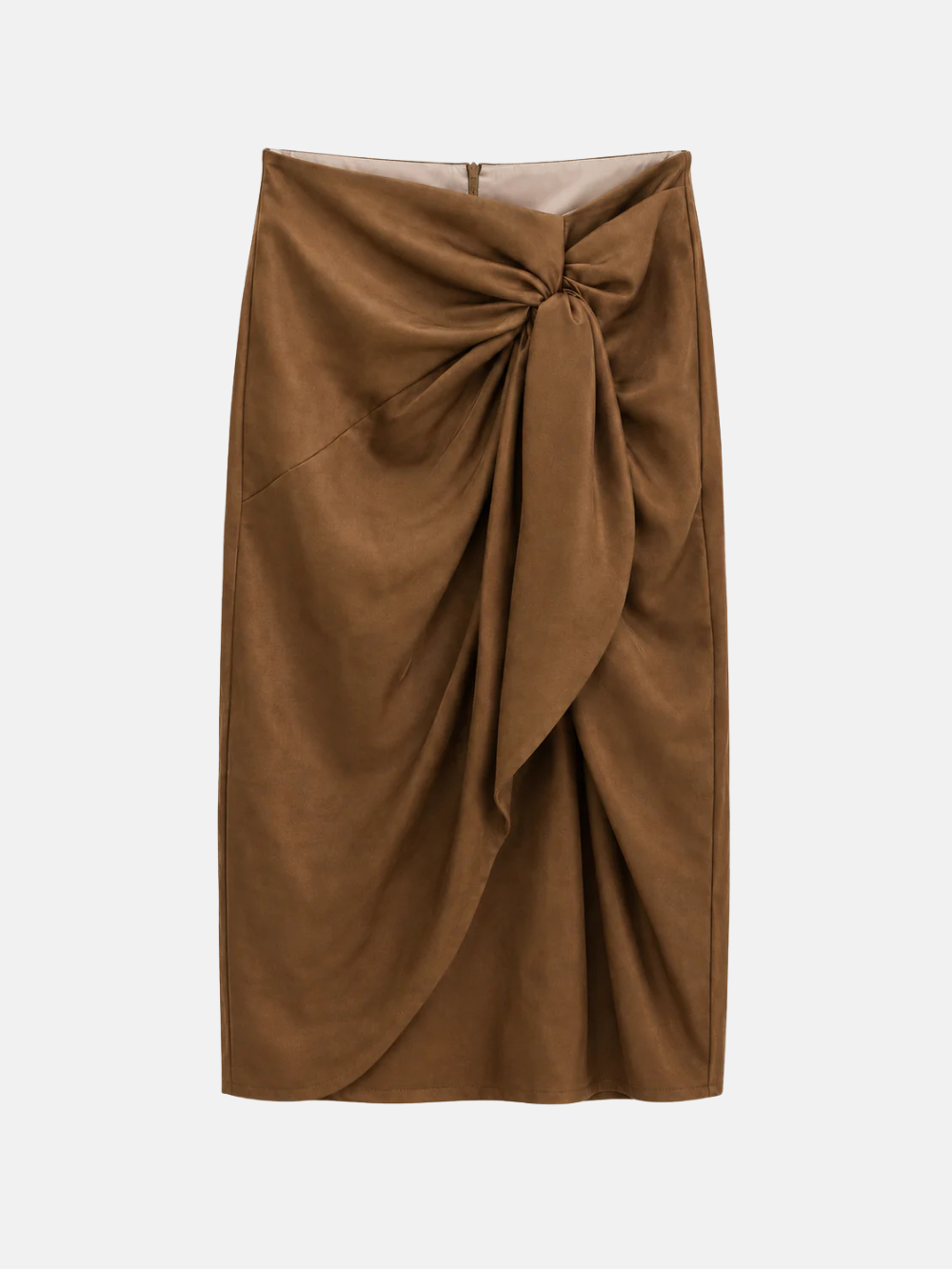 Twist-Front Midi Skirt