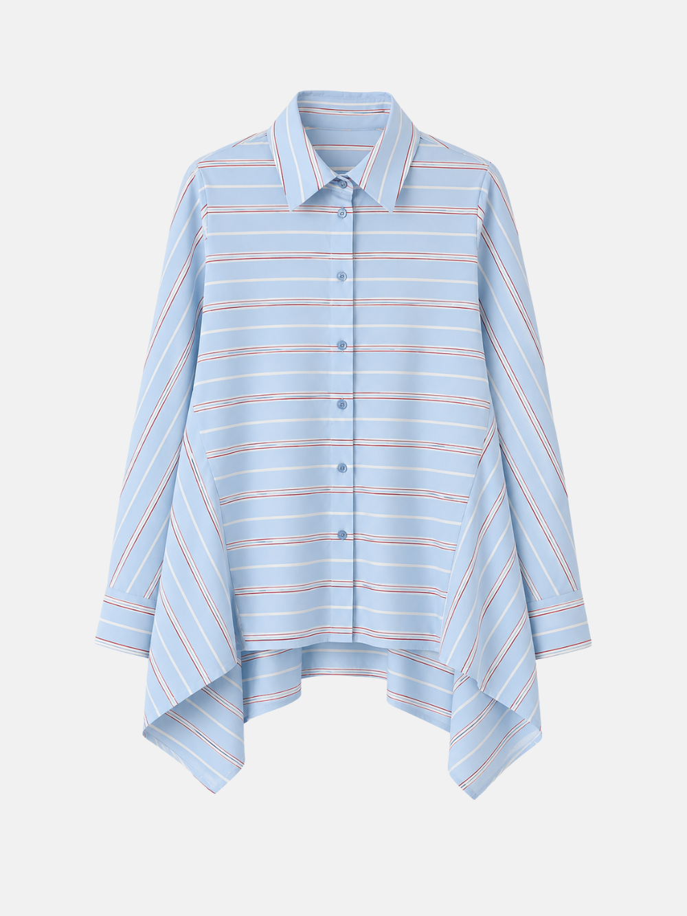 Striped Asymmetric Hem Shirt