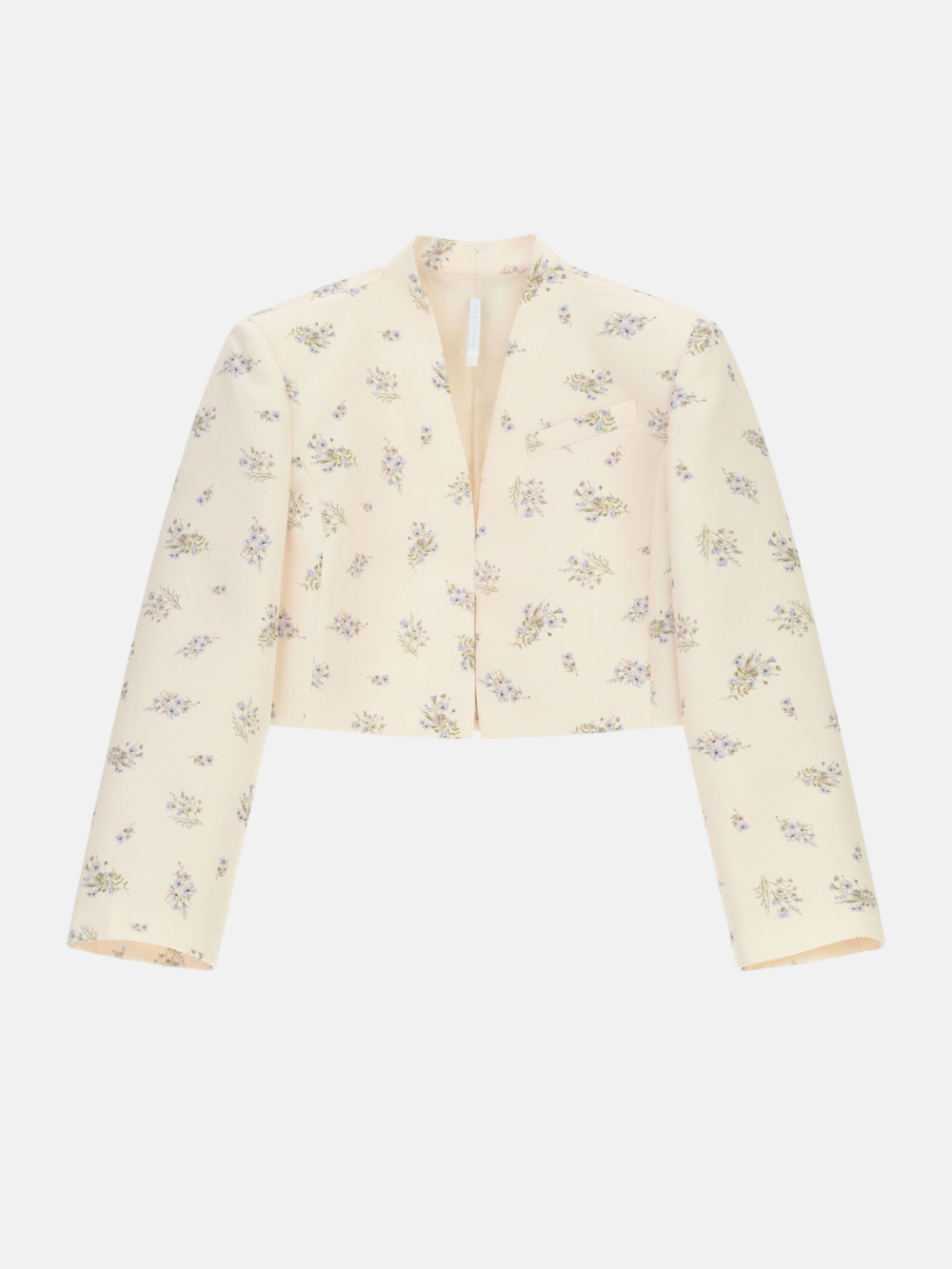 Cropped blazer with floral print