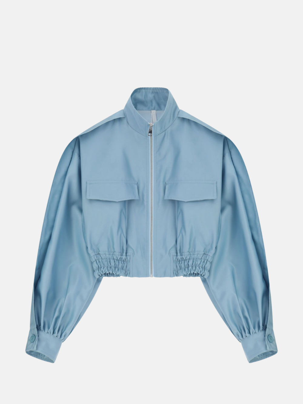 Bomber jacket cropped flap pockets