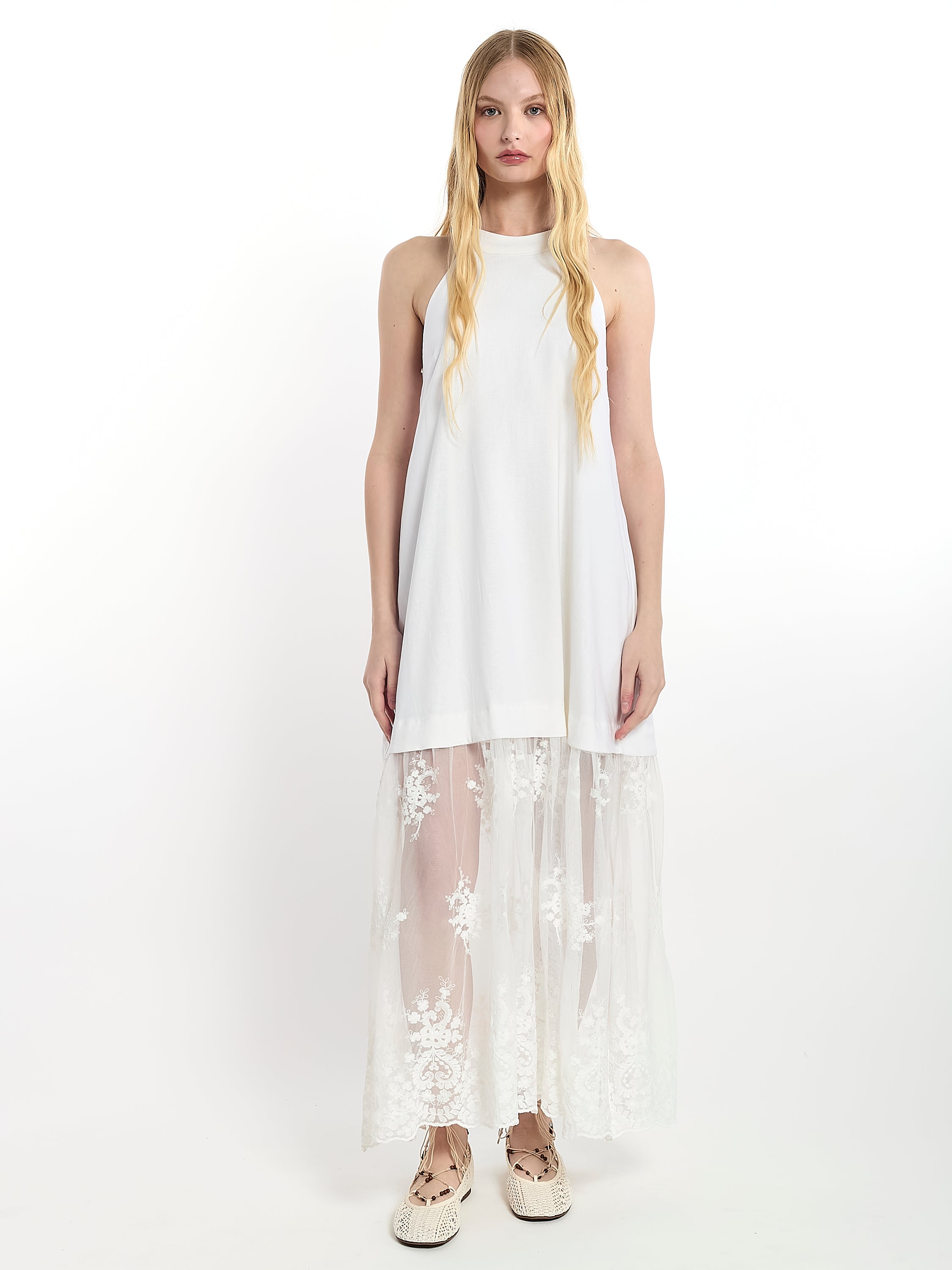 Robe longue sans manches