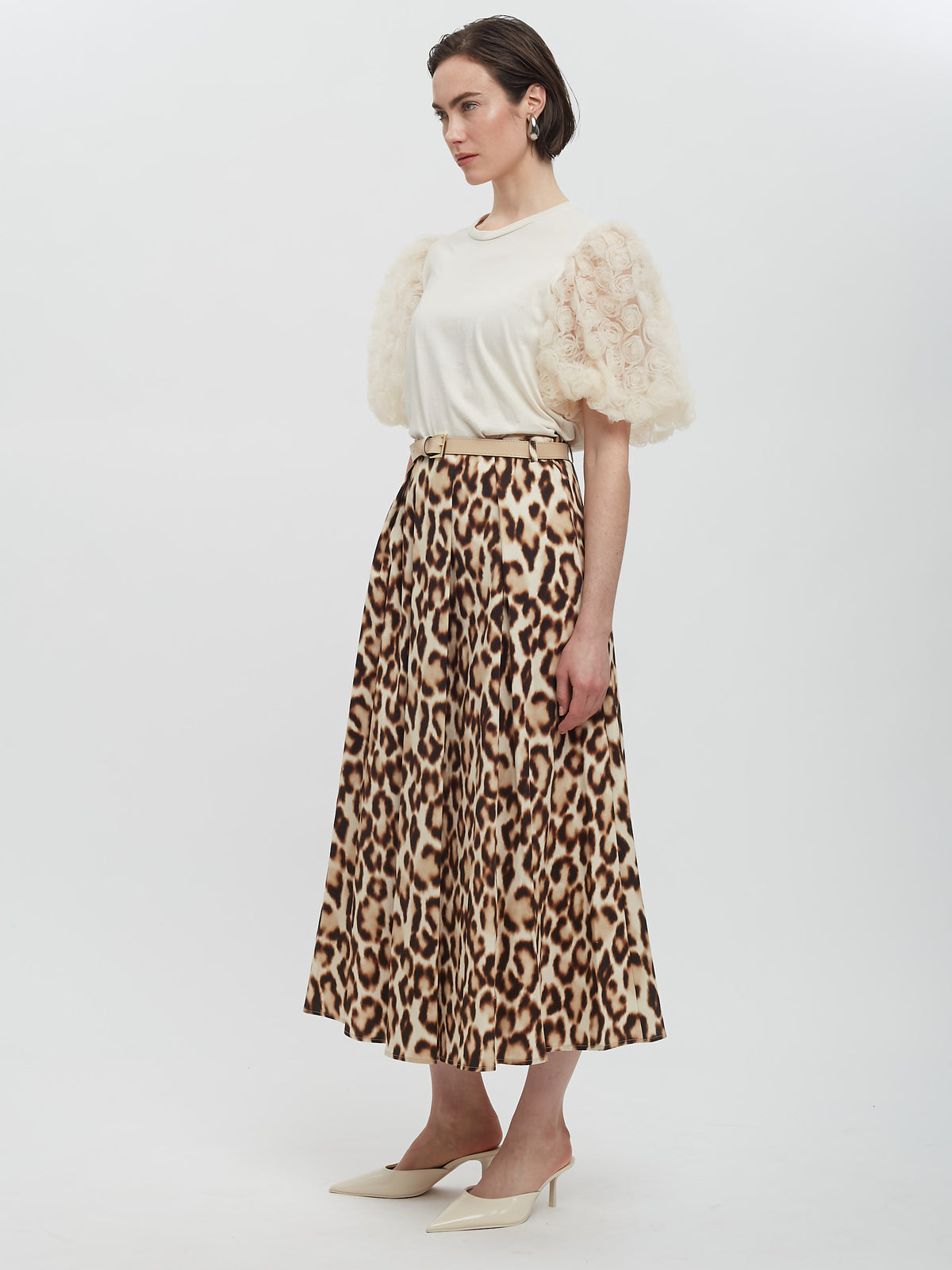 Leopard Belted Skirt