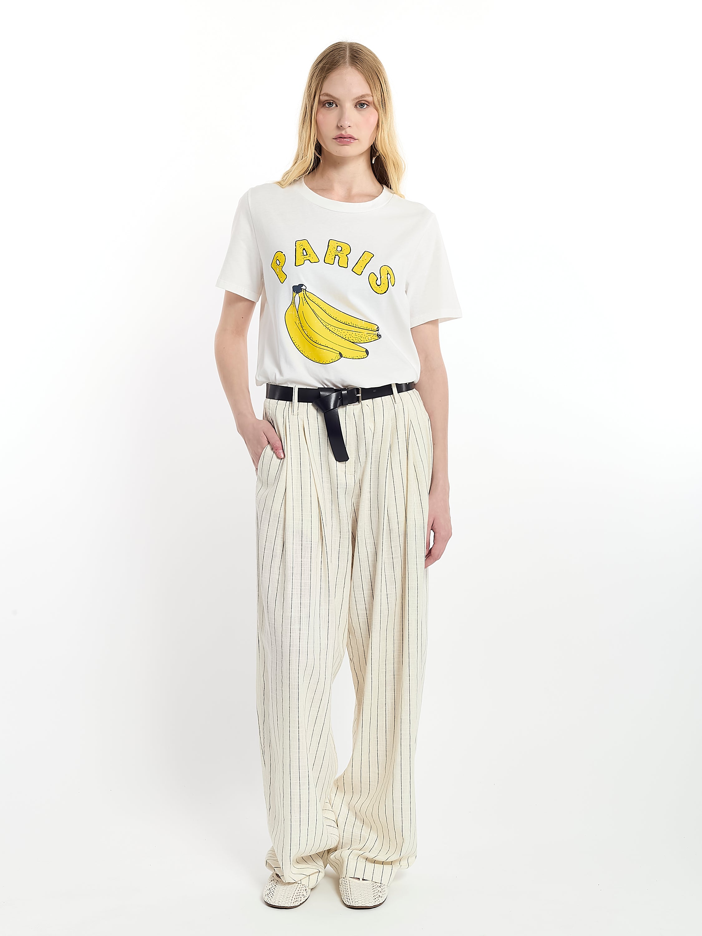 Pantalon large à rayures