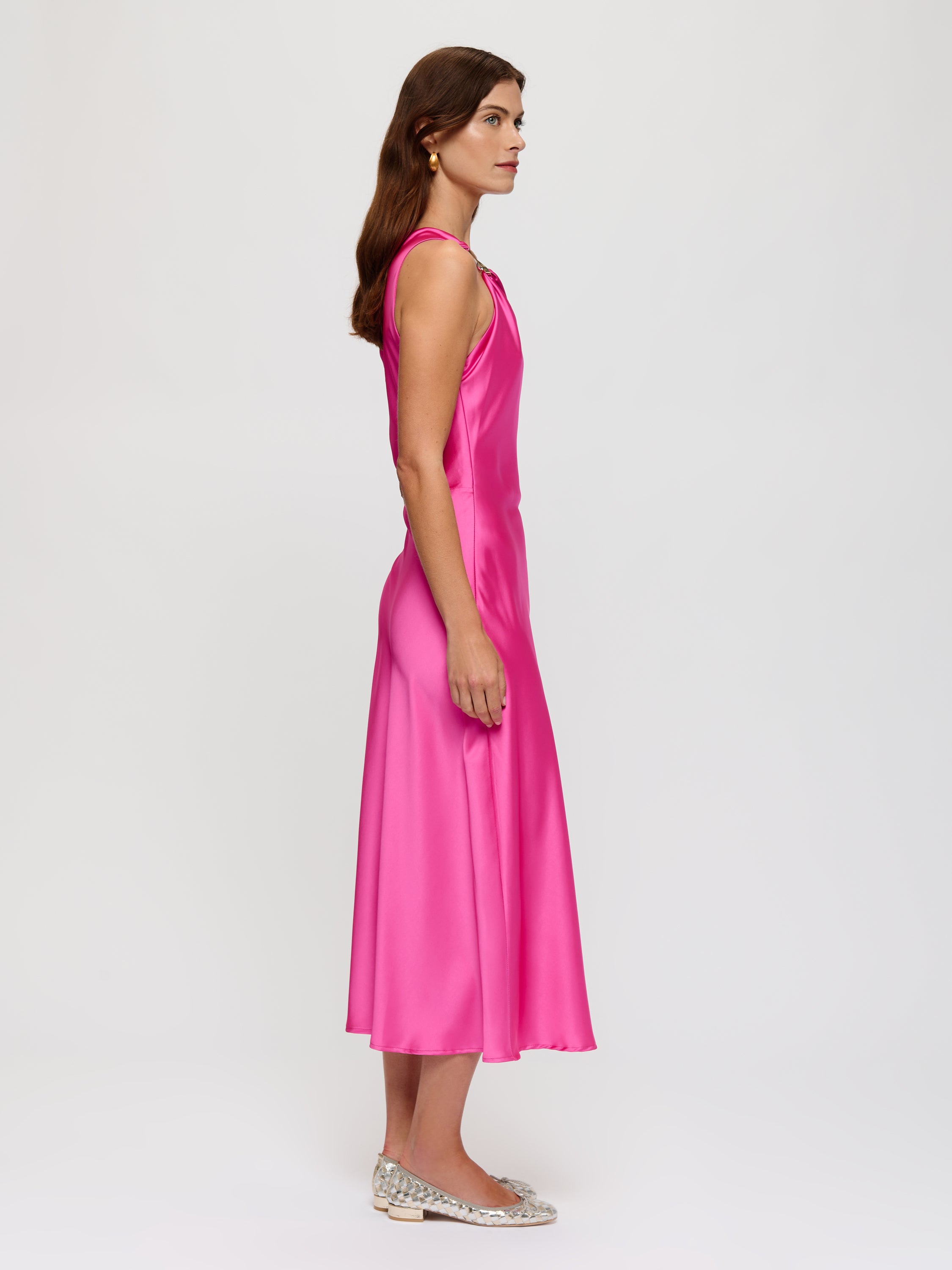 One Shoulder Satin Dress