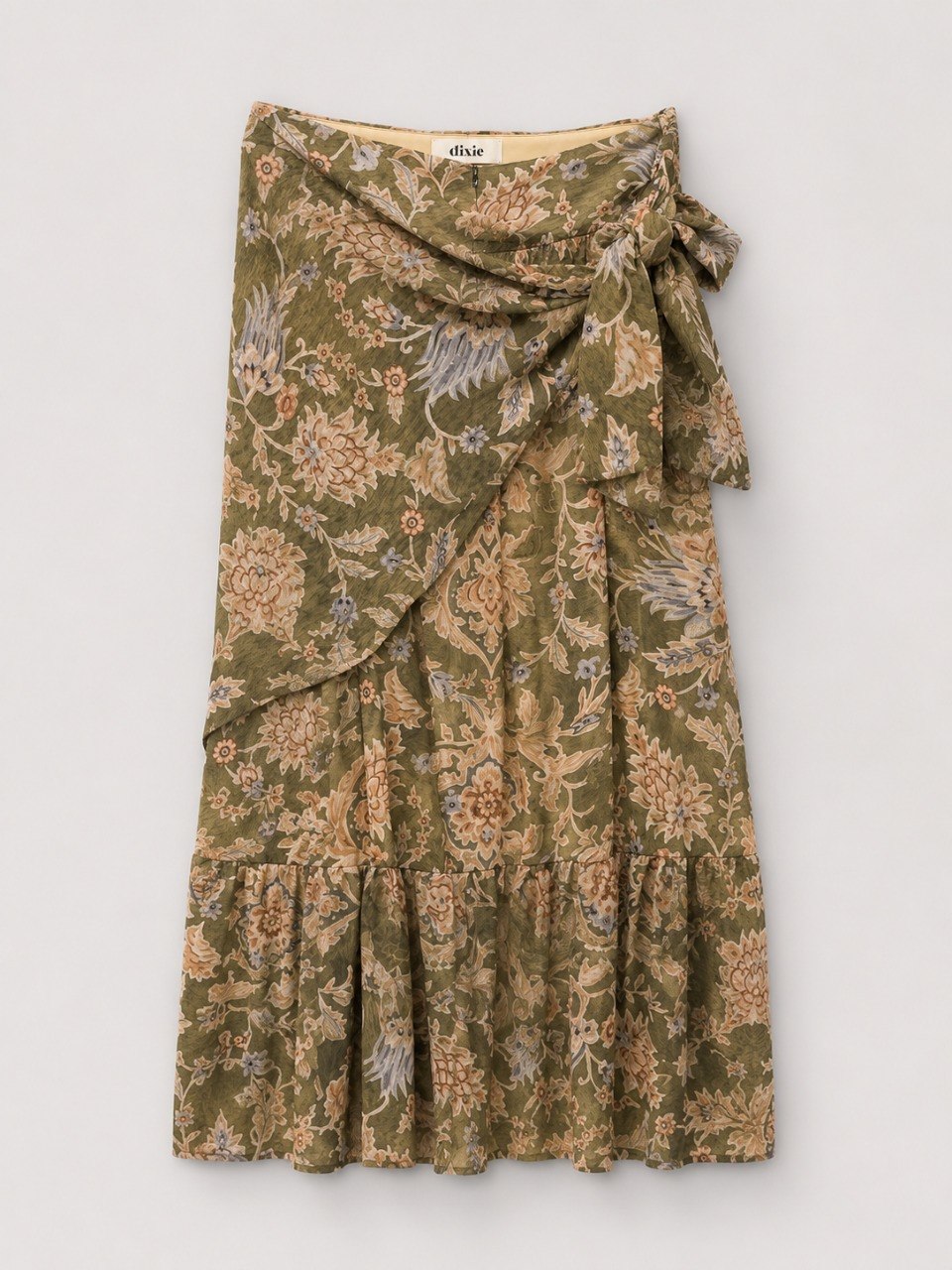 Floral Wrap Midi Skirt