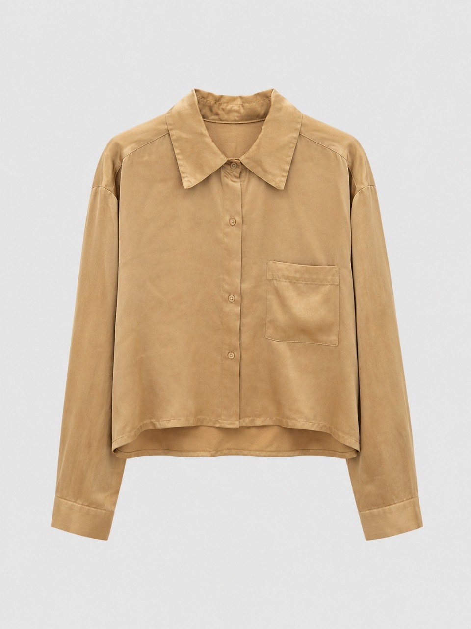 Cropped Button-Up Shirt