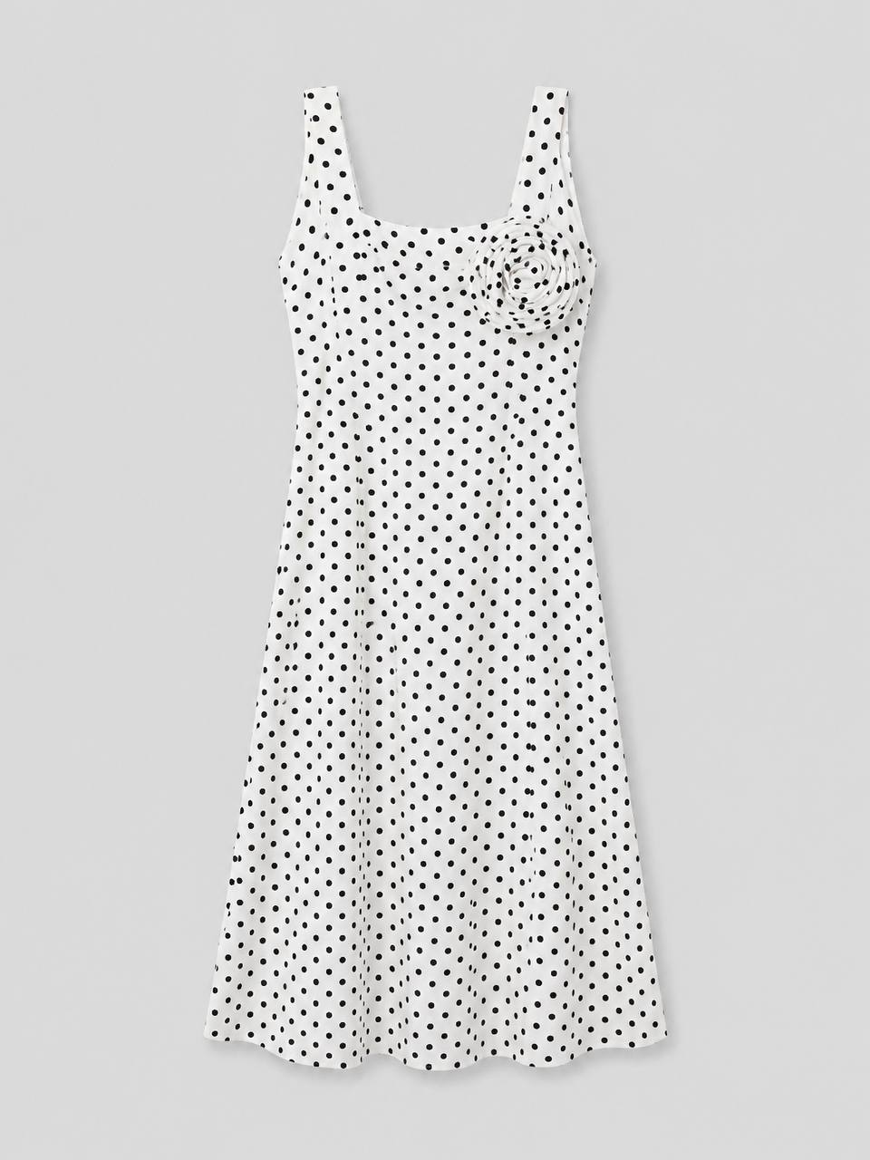 Polka Dot Flower Midi Dress