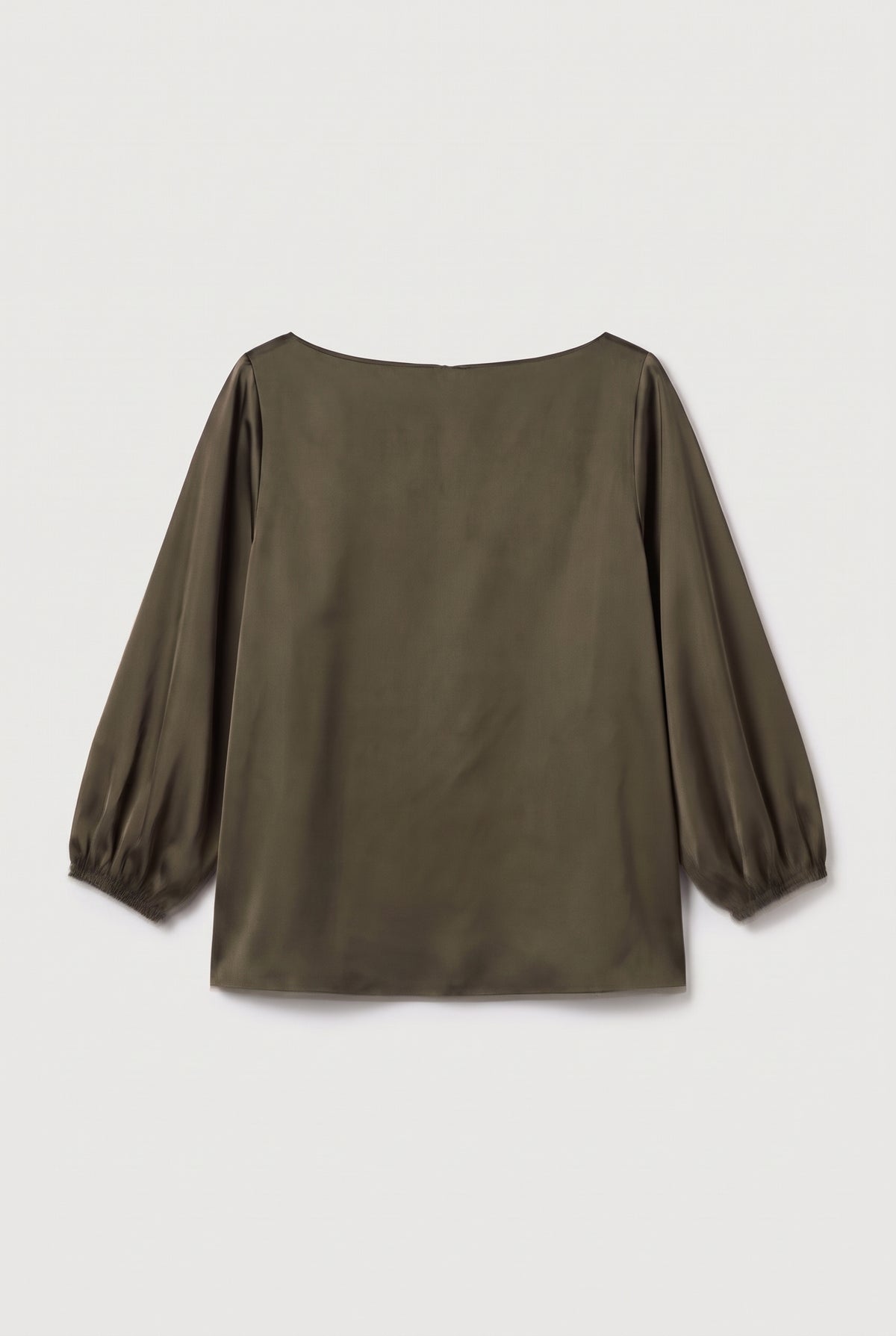 Satin Asymmetric Top - Military - flat lay