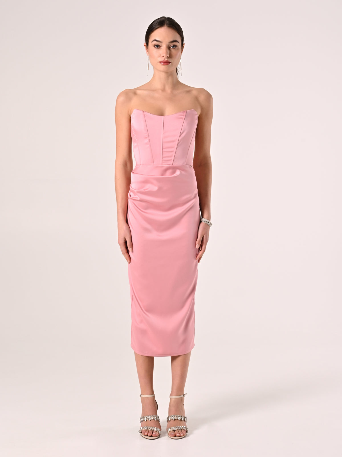 Satin Midi Bustier Dress - Maska